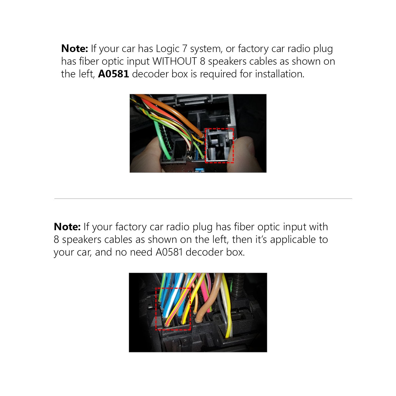 Eonon Optical Fiber Decoder Box Designed For E90A13/E90A12S Car Radio, Compatible With Bmw E90/E91/E92/E93 A0581