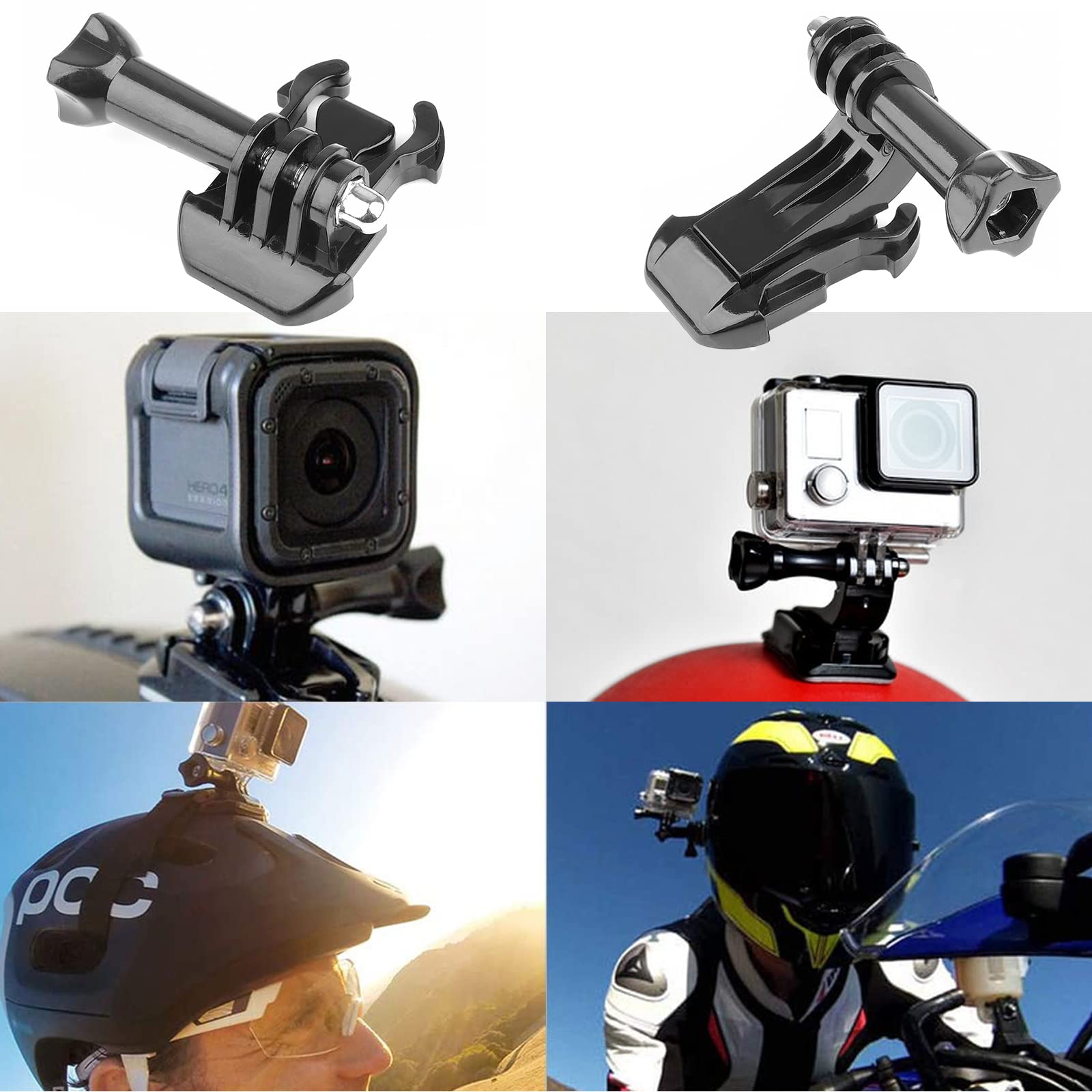 J Hook Buckle Mount For Gopro,Updated Stainless Steel Vertical Surface J Hook+Buckle Clip Quick Release Mount+Long Thumb Screw,
