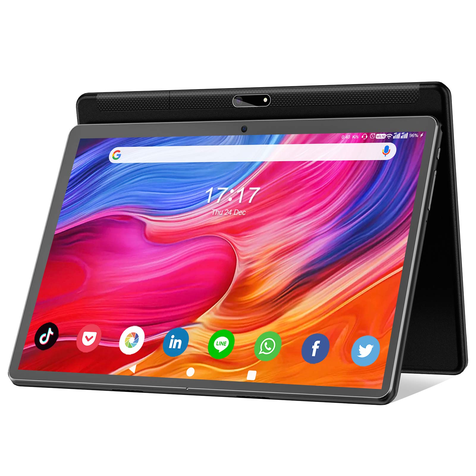 Tablet 10.1 Inch Android 12 Tablet 2024 Latest Update Octa Core Processor With 64Gb Storage, Dual 13Mp+5Mp Camera, Wifi, Bluetooth, Gps, 512Gb Expand Support, Ips Full Hd Display (Black)