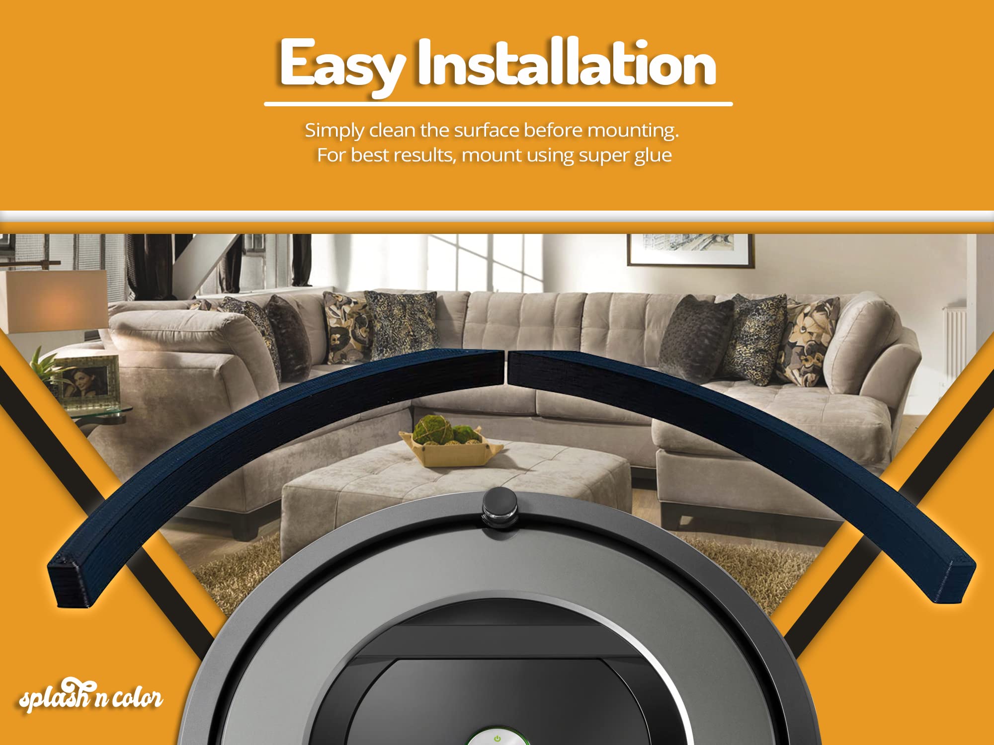 Splashncolor Bumper Extender Guard Height Adjuster For Roomba Eufy Vacuum Cleaner, 2 Pcs Made With Durable Material And Easy To