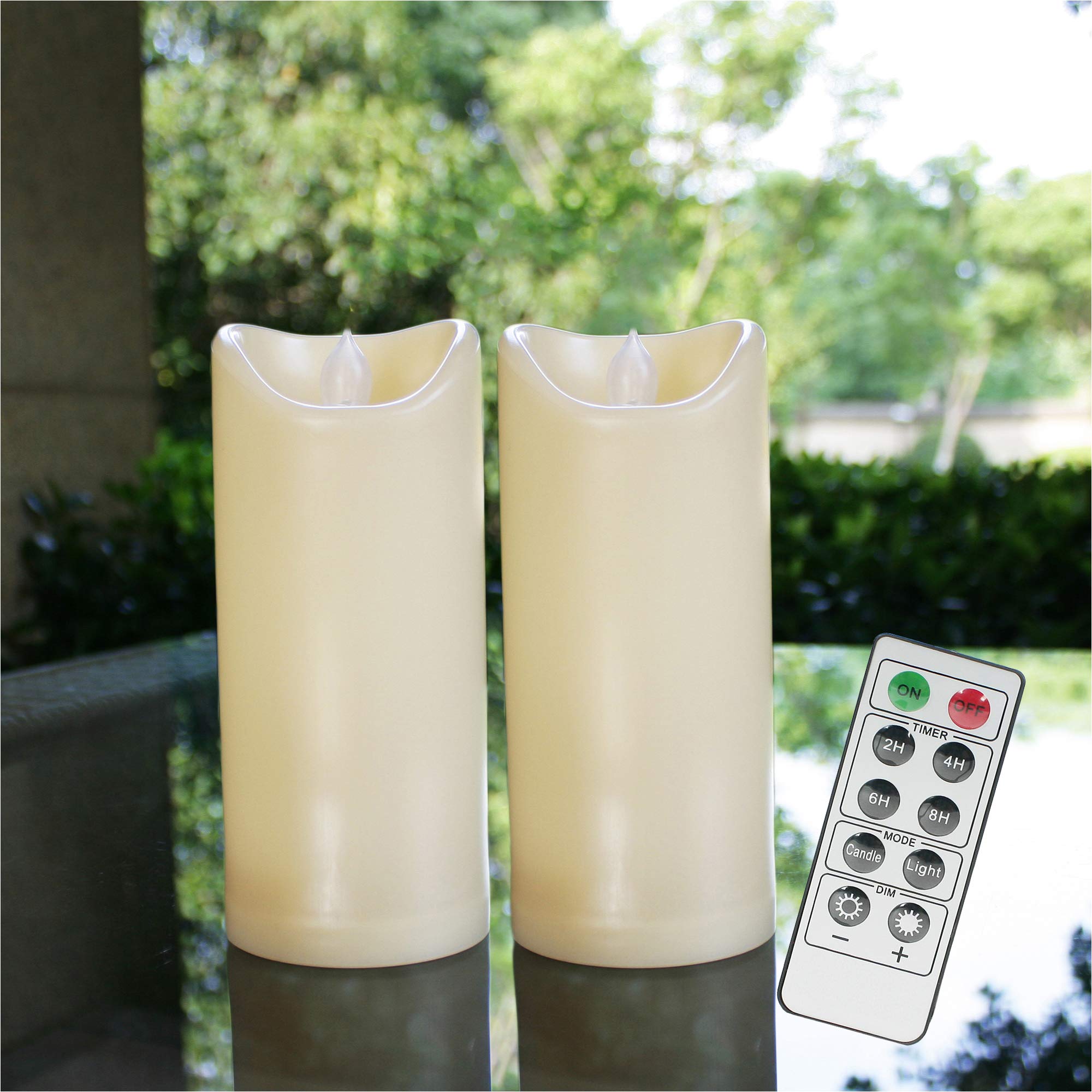 Flameless Outdoor Waterproof Led Pillar Candle With Remote Timer Battery Operated Flickering Resin Candle Light For Halloween Ch