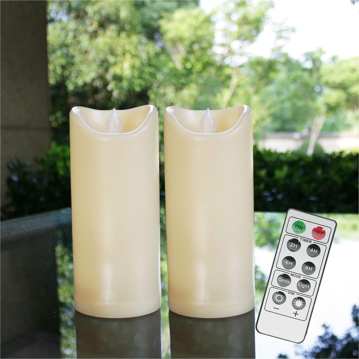 Flameless Outdoor Waterproof Led Pillar Candle With Remote Timer Battery Operated Flickering Resin Candle Light For Halloween Ch