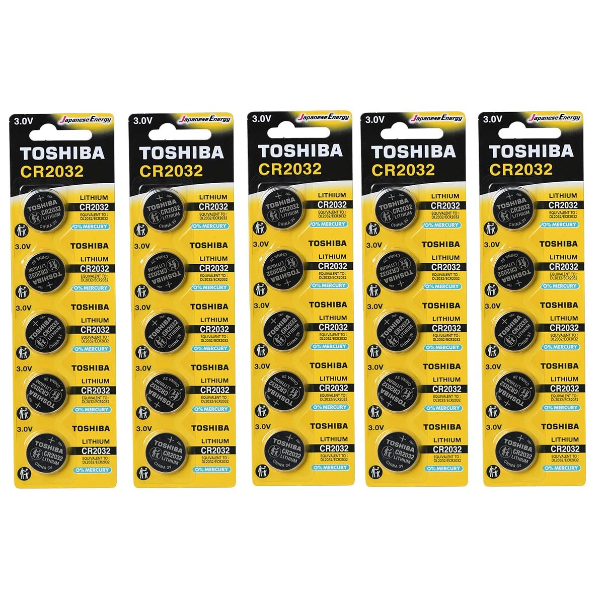 TOSHIBA CR2032 3 Volt Lithium Coin Battery (25 Batteries)