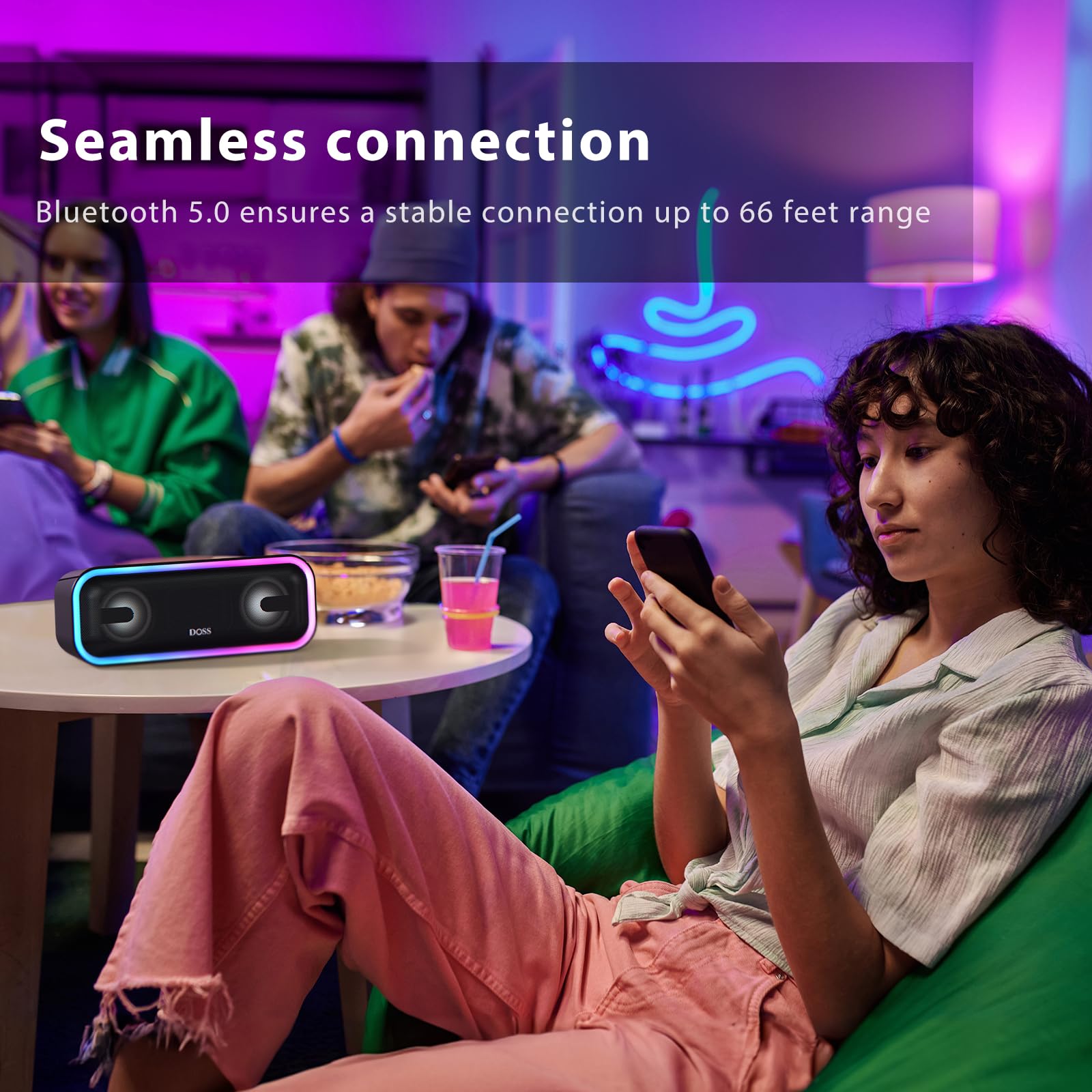 Doss Soundbox Pro+ Bluetooth Speaker With 24W Impressive Sound, Extra Bass, Ipx6 Waterproof, 15H Playtime, Wireless Stereo Pairi