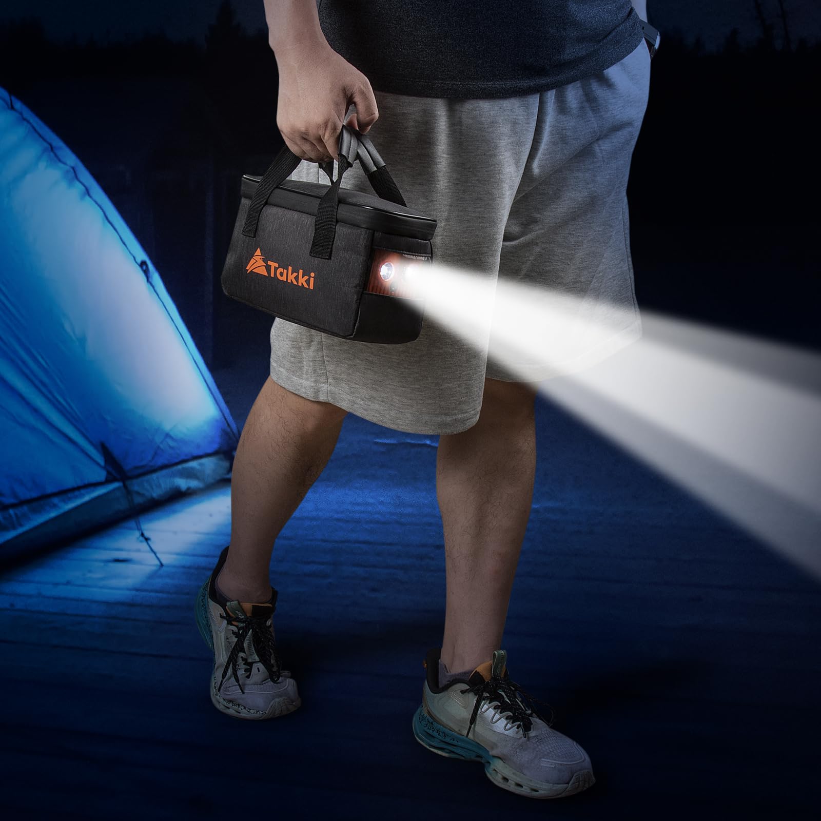 Takki 88Wh Portable Power Station With Carrying Case Bag, Camping Generator Lithium Battery With Peak 120W Ac Outlet Usb Ports F