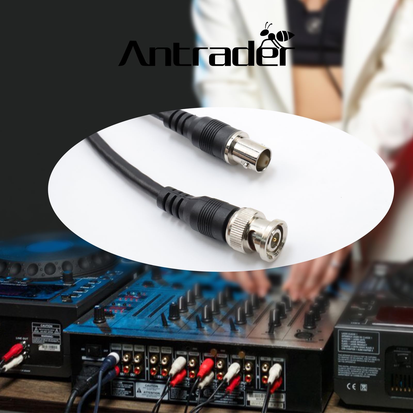 Antrader 3 Packs 3Ft Long Bnc Male To Bnc Female Plug Adapter Cctv Extension Coaxial Line Cable