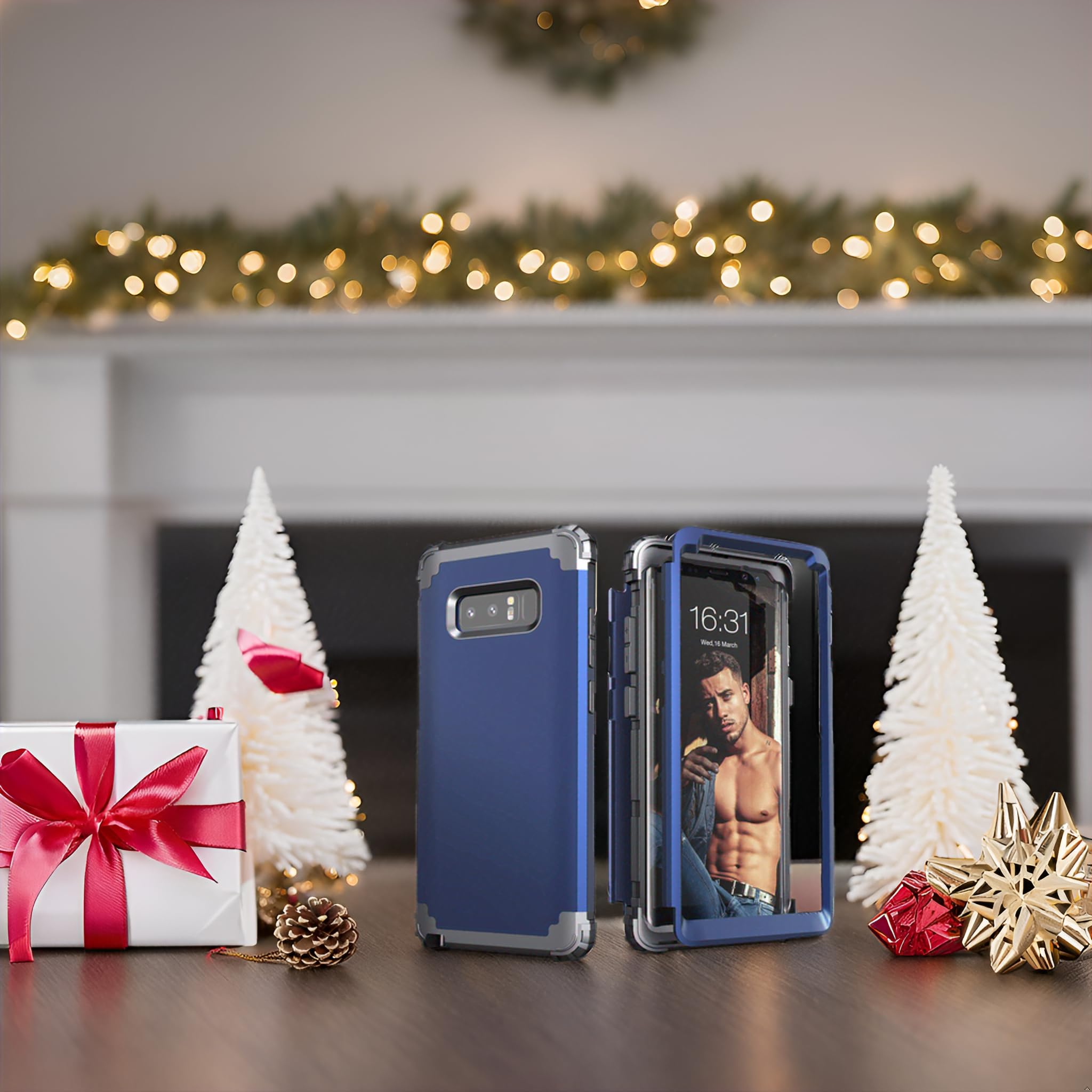 IDweel Galaxy Note 8 Case Shockproof Slim Hybrid Hard PC Silicone Blue 6.3 Inch