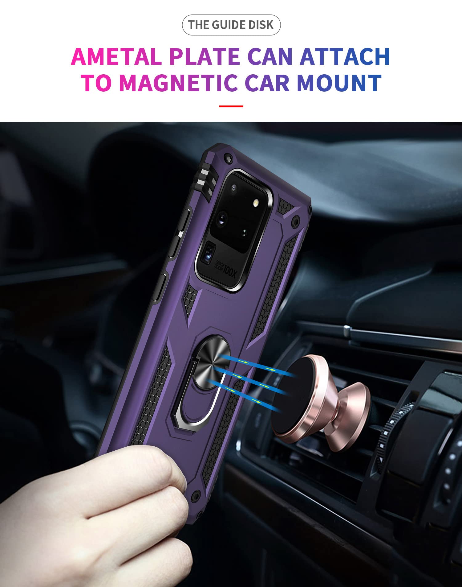 Addit Phone Case For Samsung Galaxy S20 Ultra Case Samsung S20 Ultra Phone Case, Military Grade, Heavy Duty, With Stand Ring, Su