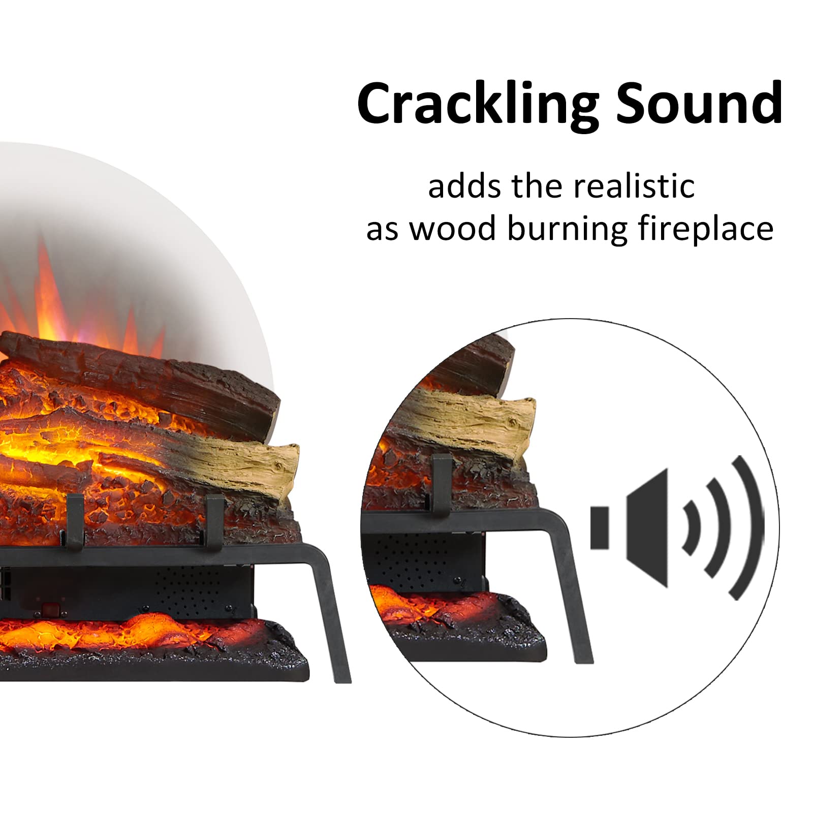 Legendflame 25 W Free Standing Electric Fireplace Log Set (Ef484), Fireplace Insert, Heater 750W/1500W, Crackling Sound, Remote