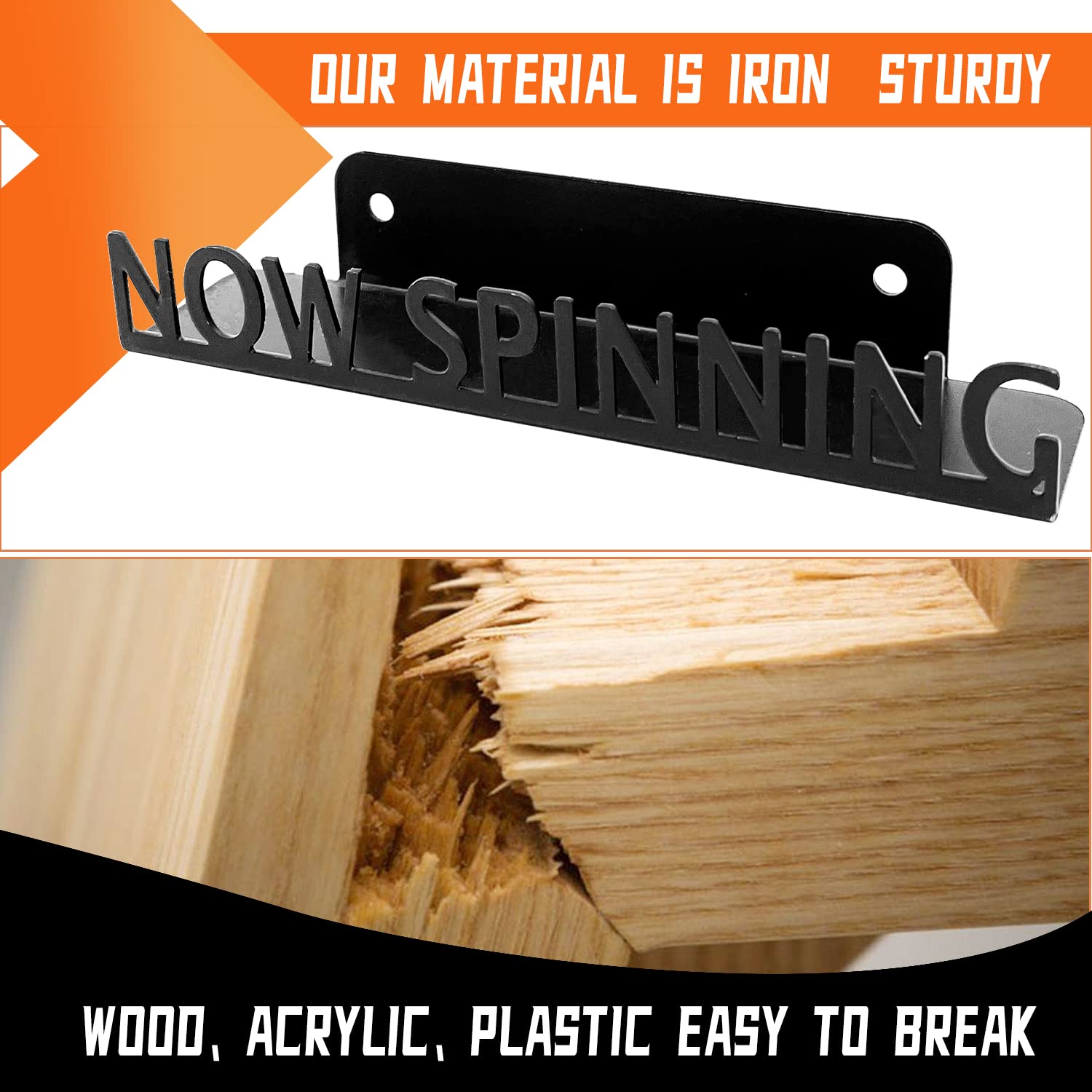 Ahomiwow Metal Now Spinning Vinyl Record Stand Wall Mount Album Player Display Lp Shelf Black Modern Vintage Vinyl Record Displa