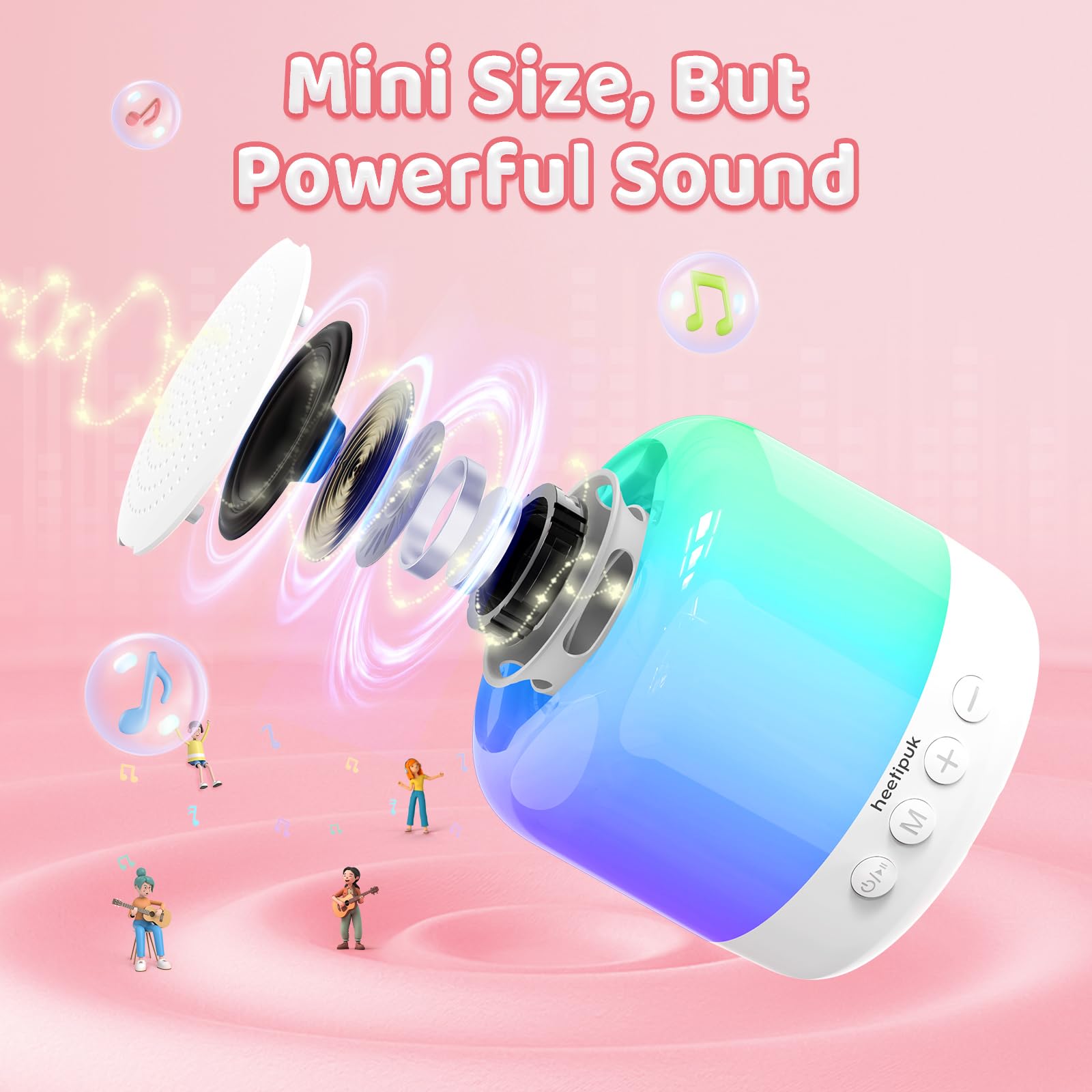 Mini Karaoke Machine For Kids Adults,Portable Bluetooth Speaker With 2 Wireless Microphones Toys Gifts For Girls 4 12 Years Old,