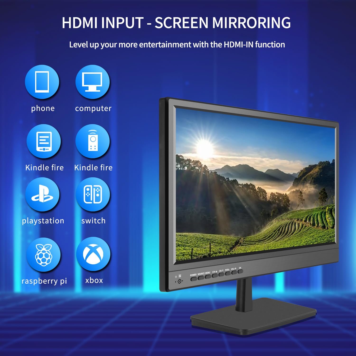 Jexiop 17Inch Tv,Small Flat Screen Tv With Atsc Digital Tuner Hdmi &Usb Port In Dual Power 12 Volt Charger Cable And Ac Power Su