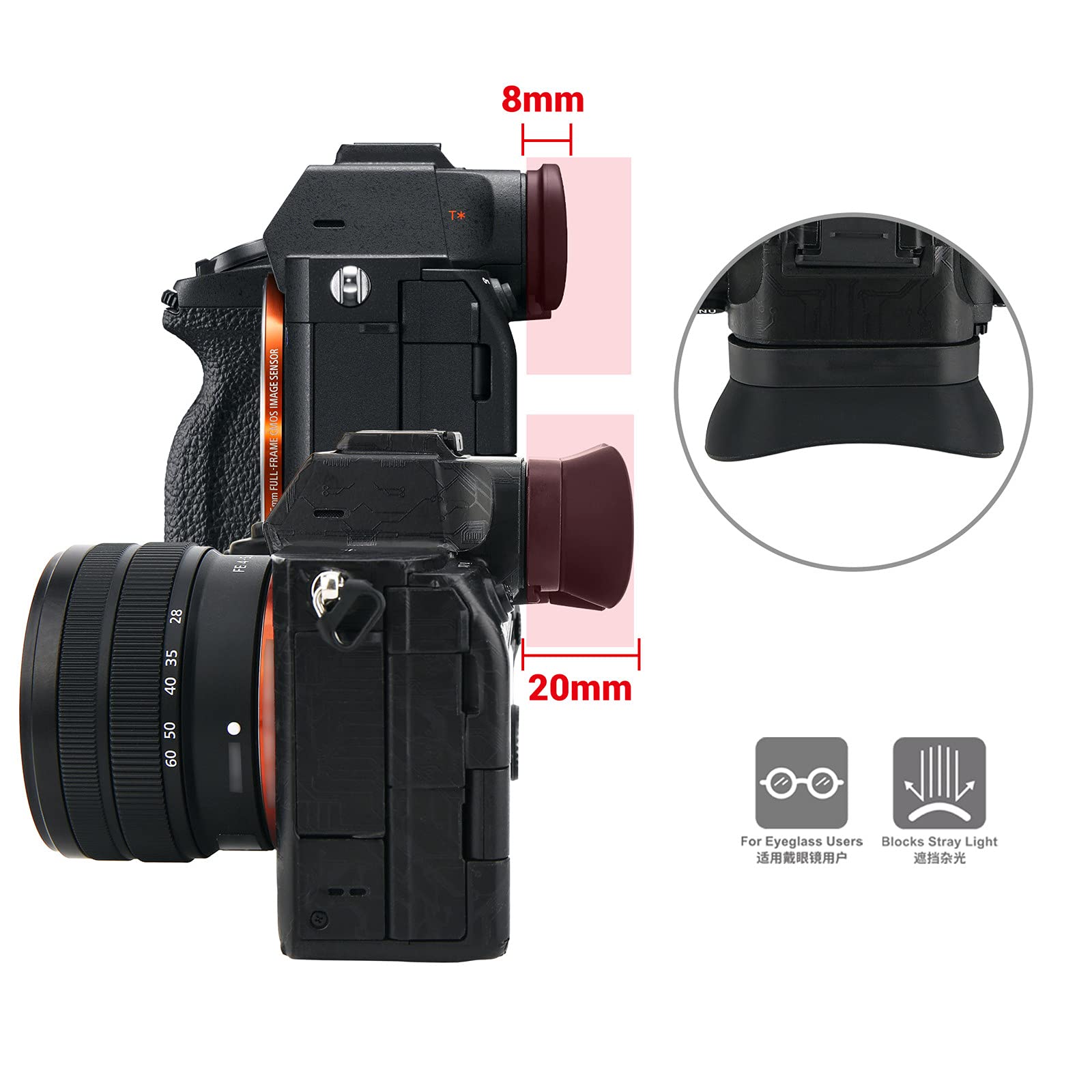 Soft Silicon Camera Viewfinder Eyecup Eye Cup Eyepiece Replacement For Sony Alpha A7R V A7Rv A7R5 A7 Iv A7M4 A7Iv A9Iii A1 A7S I