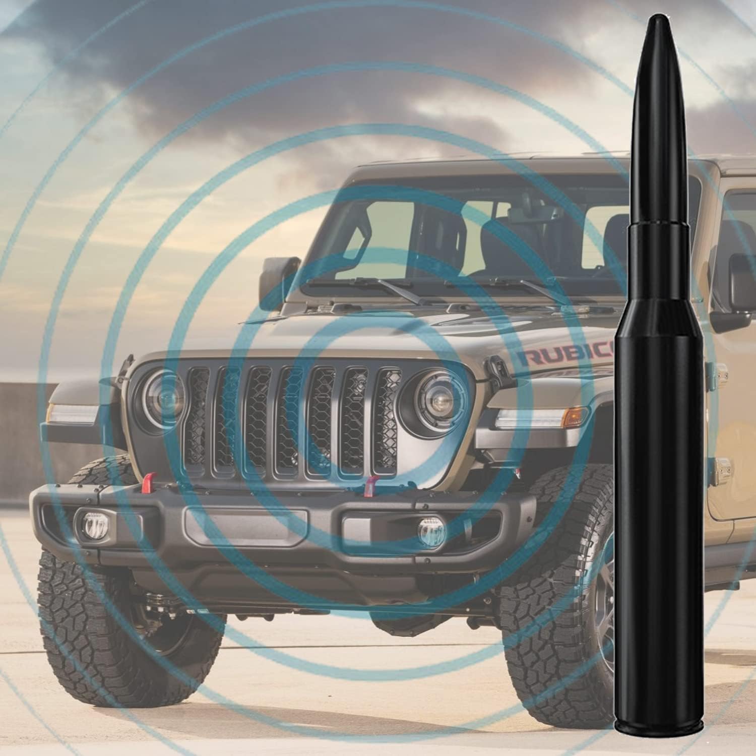 4 Inch Short Aluminum Antenna For Jeep Gladiator (Jt) (2020 2023), Jeep Liberty (2002 2007), Jeep Gladiator Jt Antenna Replaceme