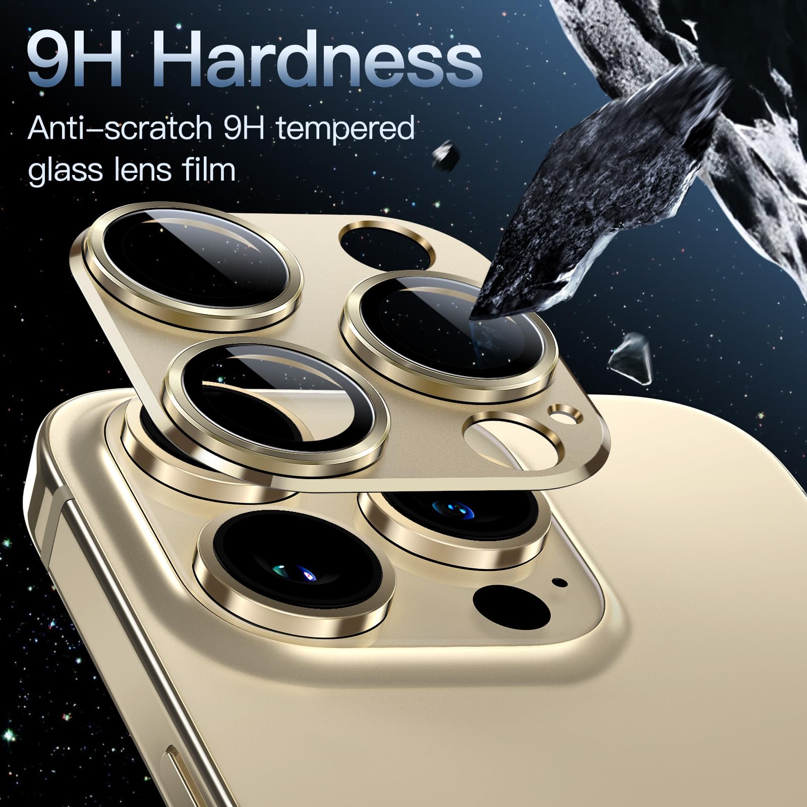 Jetech Camera Lens Protector For Iphone 14 Pro 6.1-Inch And Iphone 14 Pro Max 6.7-Inch, Full Coverage 9H Tempered Glass Ring Cov