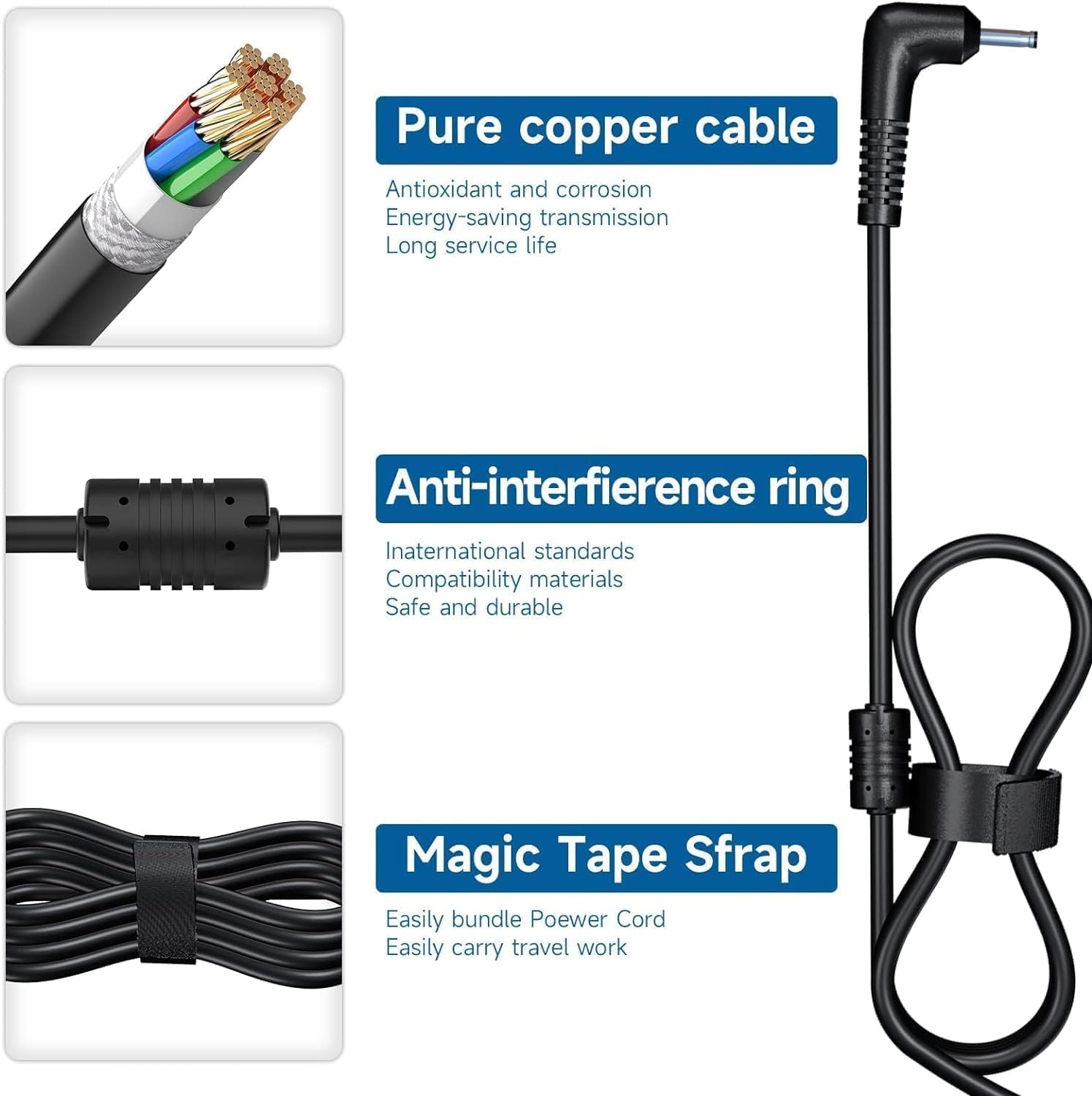 26W Laptop Charger For Samsung Chromebook 2 3; For 11.6' Samsung Chromebook Xe500C13, Xe501C13, Xe303C12, Xe500C12, Xe503C12, Xe503C32, Pa 1250 98, Ad 2612Aus Power Supply Cord