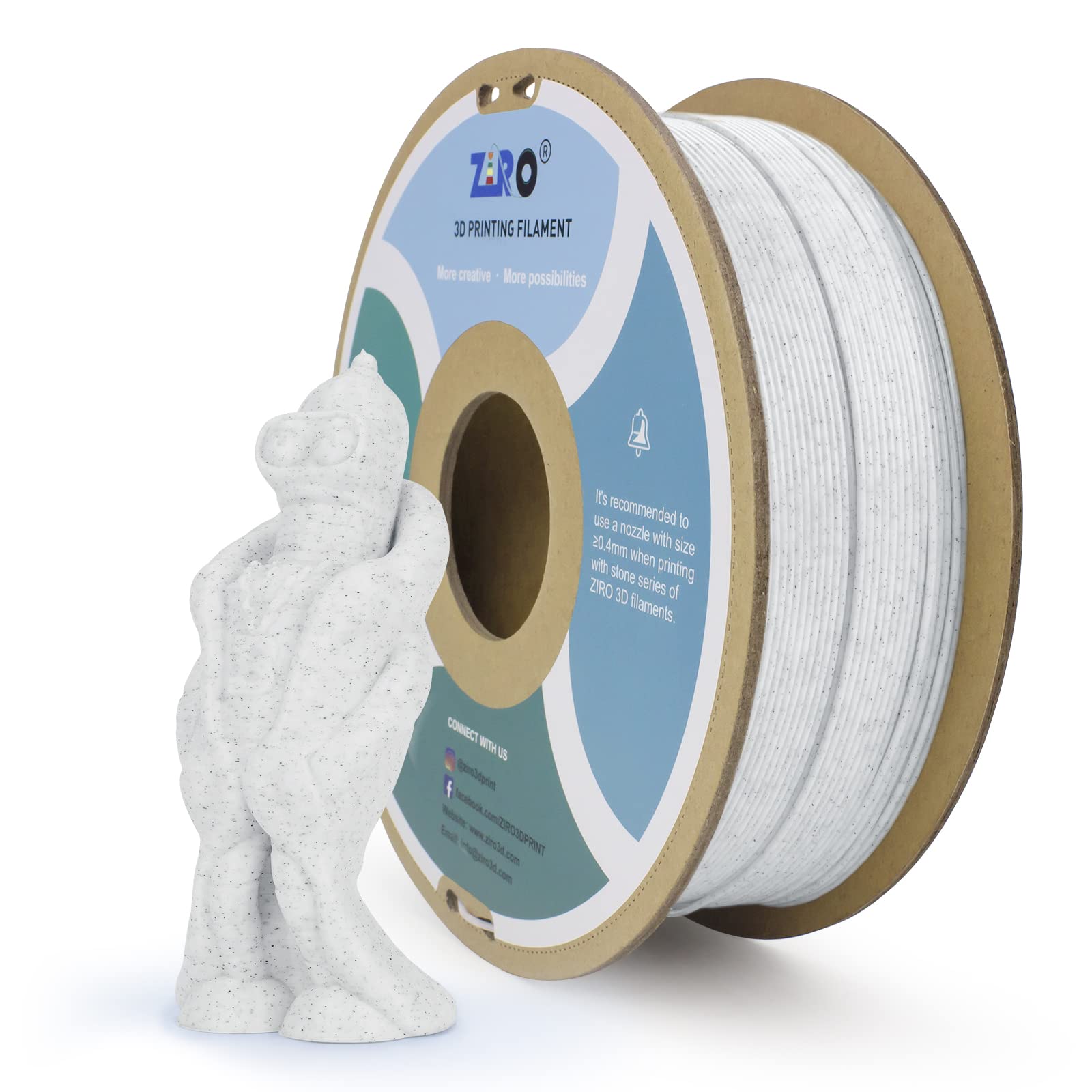 Ziro Pla Marble Filament 1.75Mm,3D Printer Filament Pla 1.75Mm Marble Color 1Kg(2.2Lbs),Marble
