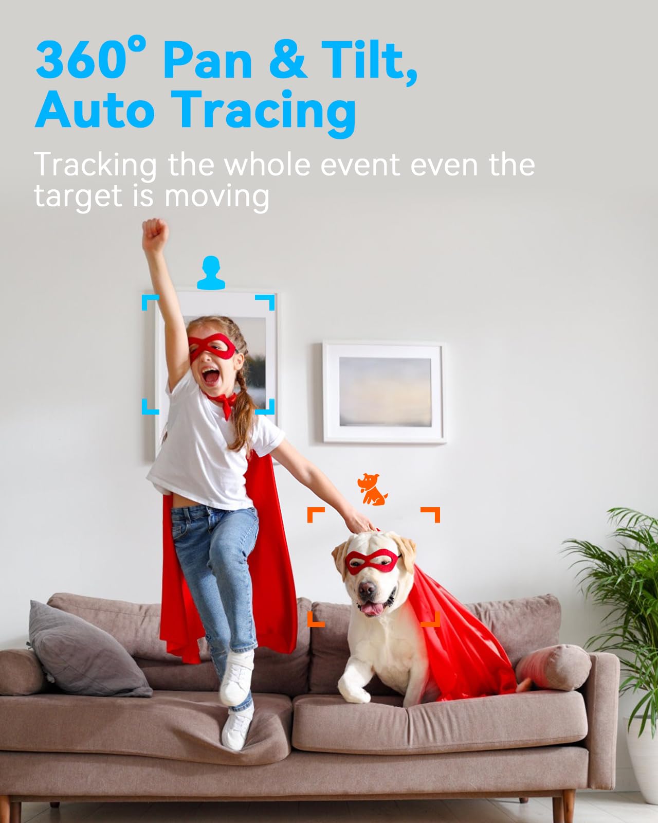 Chzhvan Security Camera Indoor For Home, Cry Detection For Baby, 2.5K 4Mp Qhd, Pet Monitoring, Pan & Tilt, Motion Detection, Nig