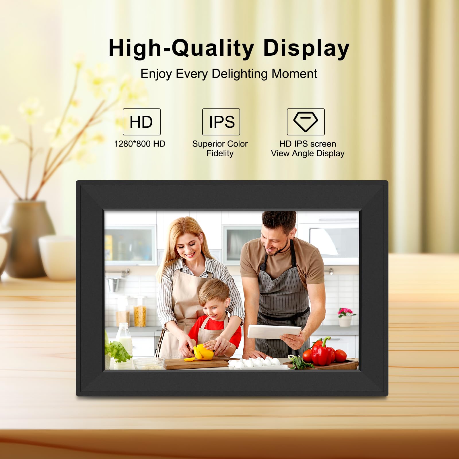 Svlibo Wifi Digital Picture Frame,10.1Inch 1280X800 Hd Ips Touch Screen Auto Rotate, Easy To Use, Share Photos And Videos Via Fr