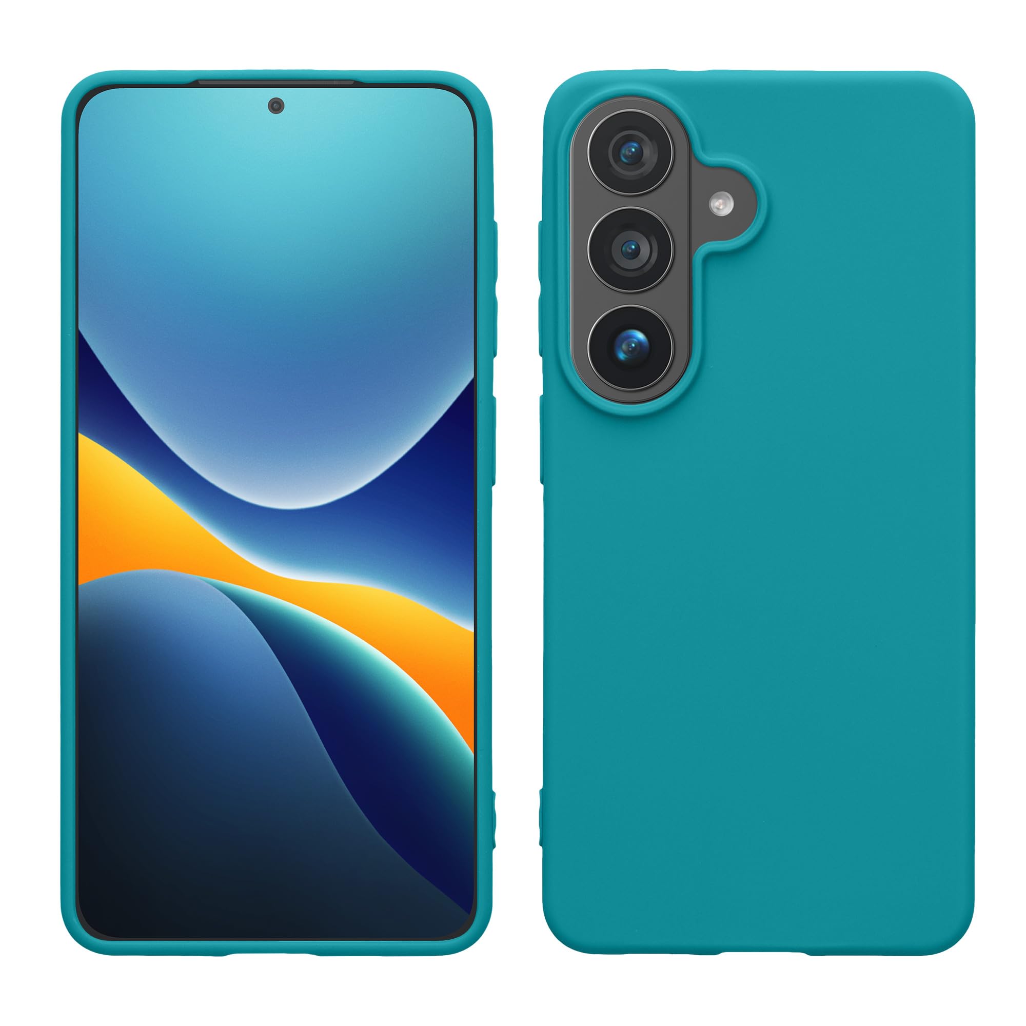 kwmobile Case Compatible with Samsung Galaxy S26 Case - Soft Slim Protective TPU Silicone Cover - Teal Matte