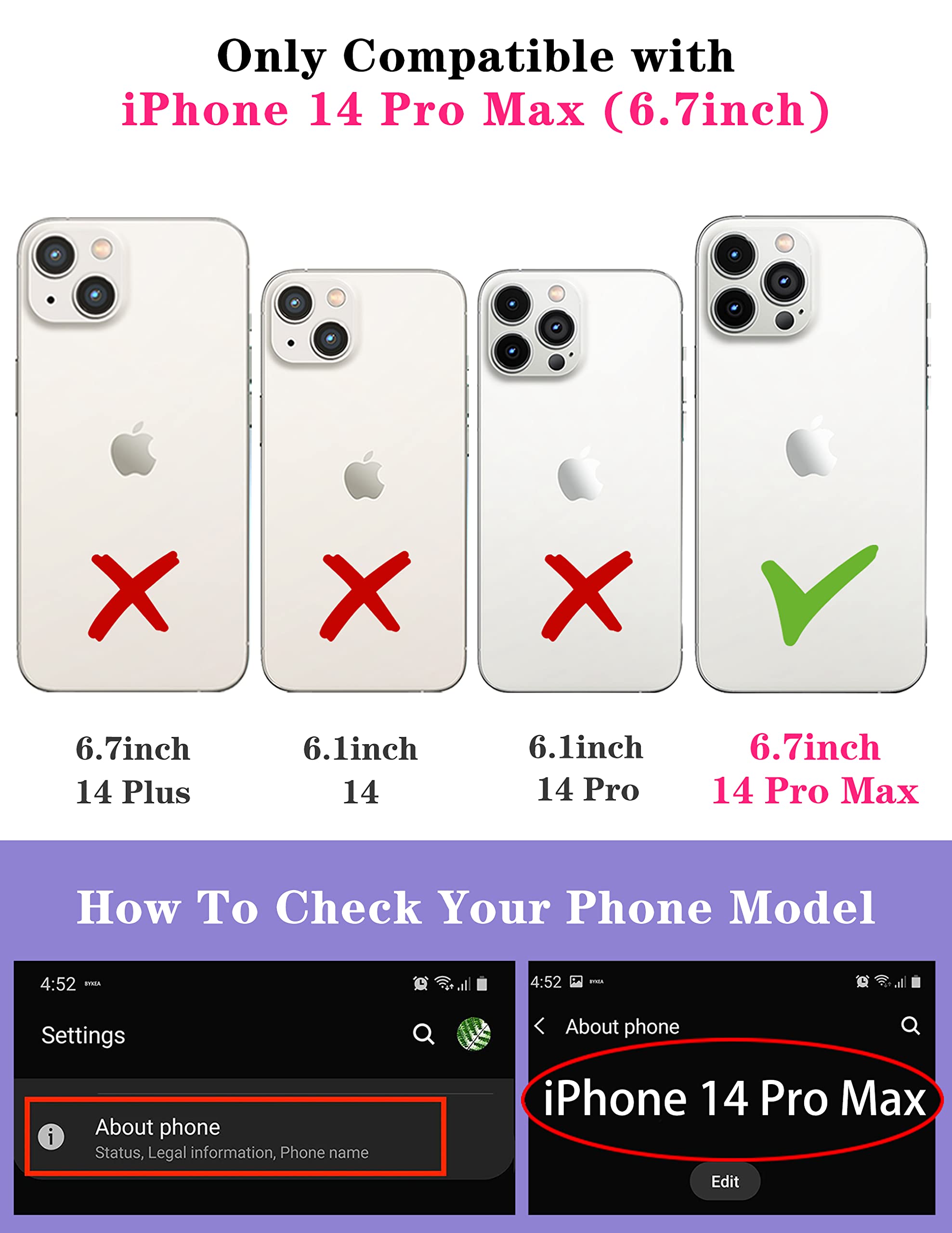 Goocrux (2In1 For Iphone 14 Pro Max Case Floral Flowers For Women