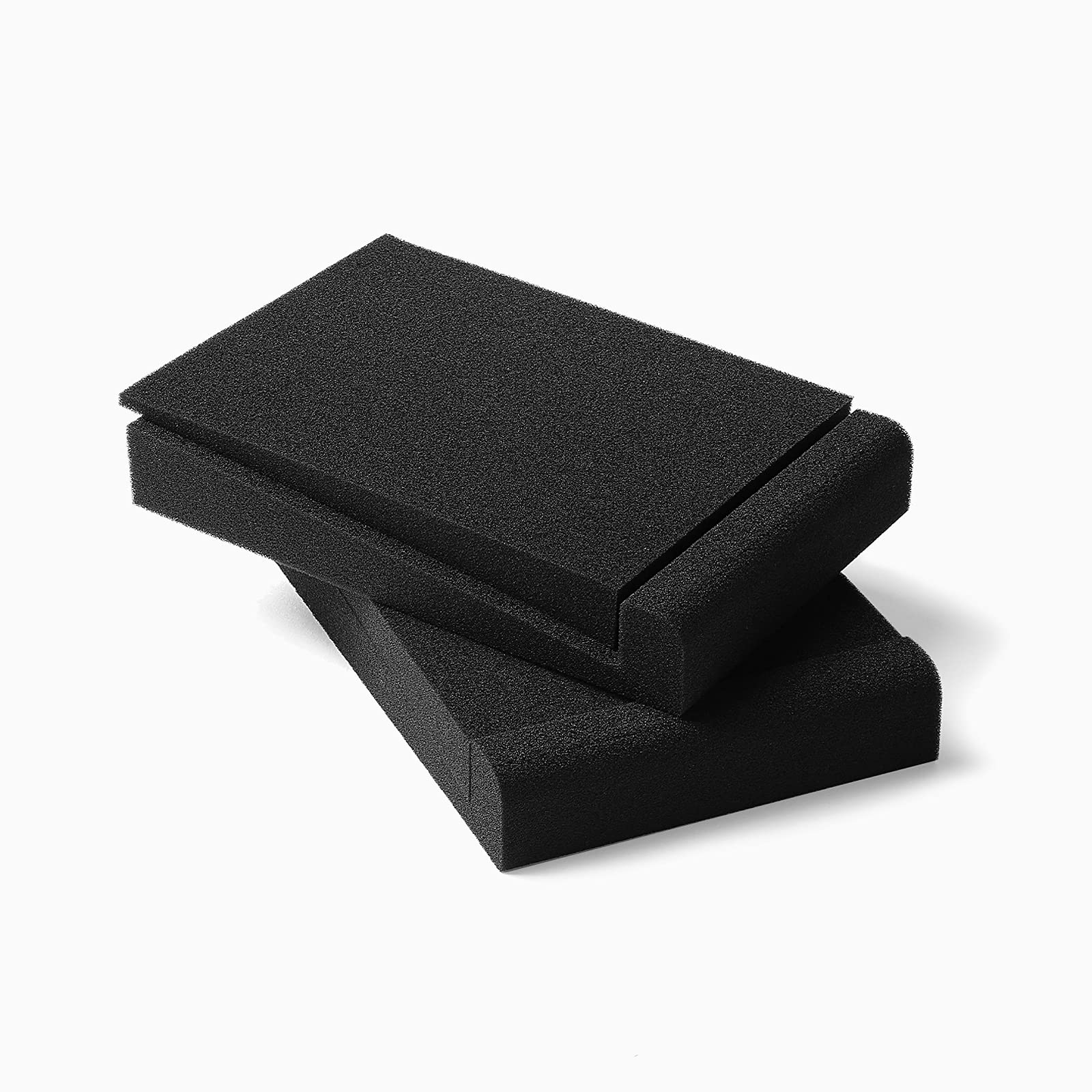 Ss5 Studio Monitor Isolation Pads, High Density Acoustic Foam Tilted Tabletop & Desktop Speaker Stands For Midsize Bookshelf Com
