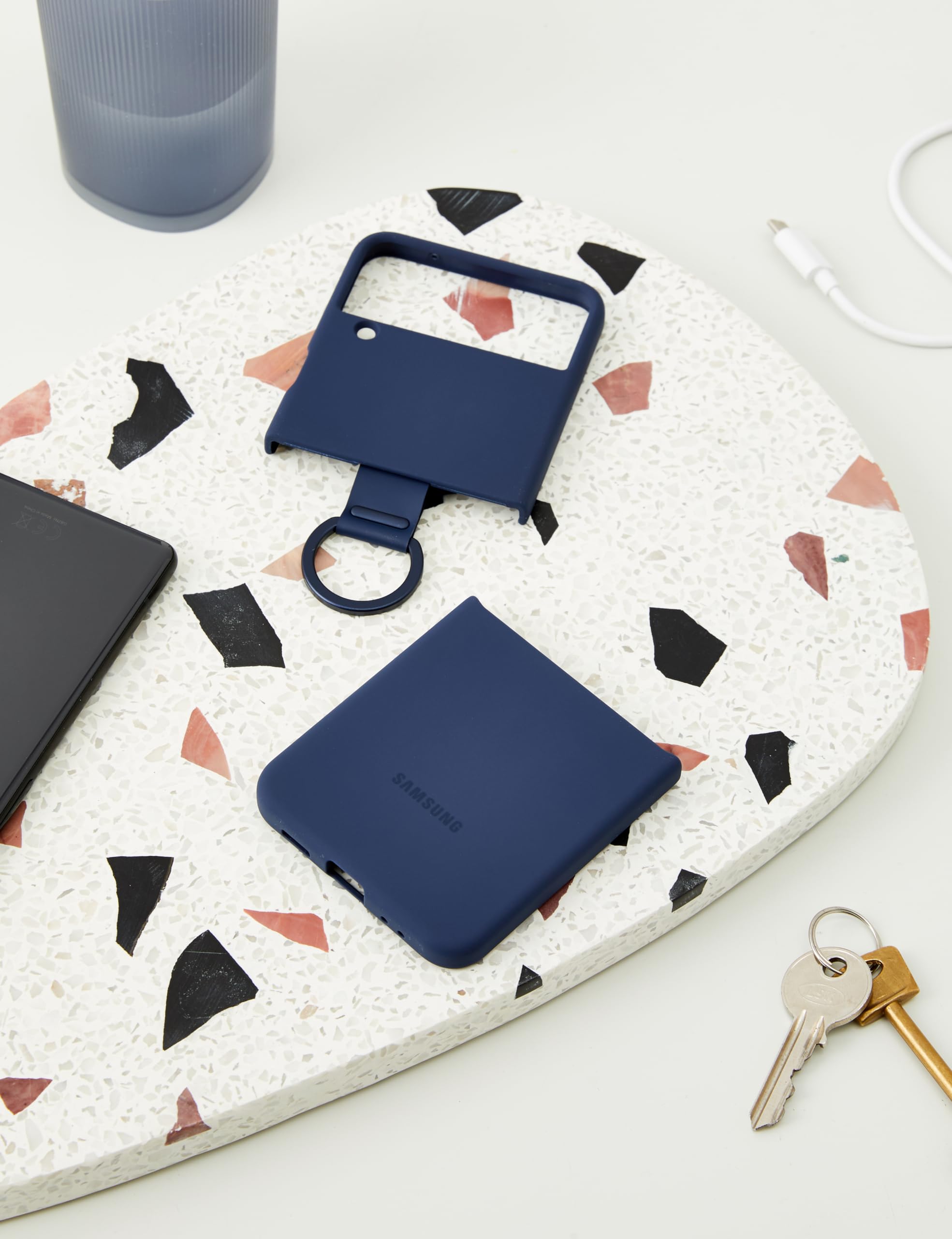 Samsung Galaxy Z Flip4 Official Silicone Cover With Ring Navy