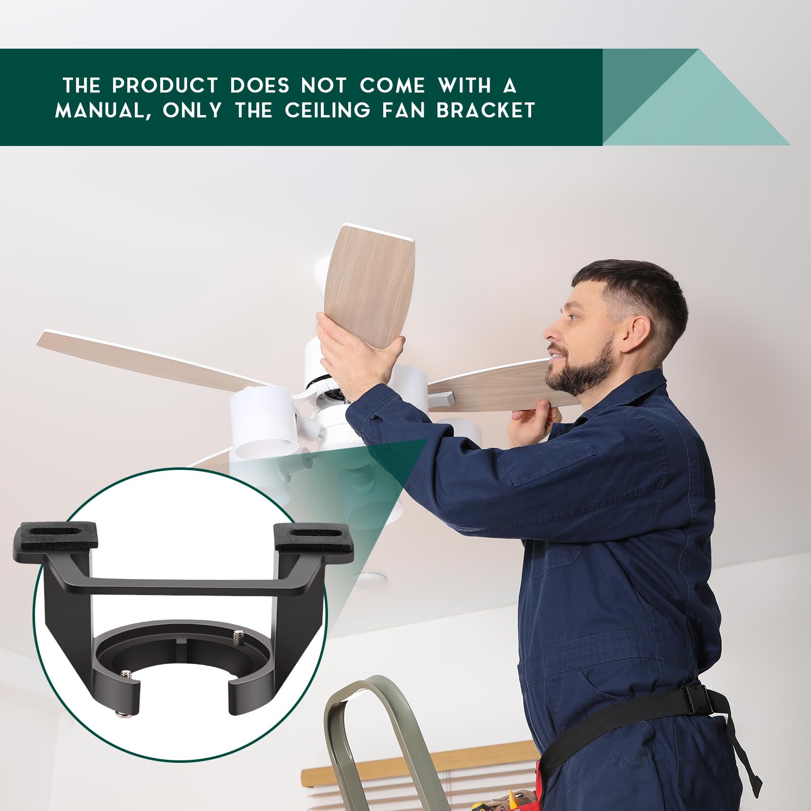 Zonon 2 Pcs Ceiling Fan Mounting Bracket Ceiling Fan Mounting Kits Ceiling Fan Parts For Cathedral Canopy Living Room, Black (Wi