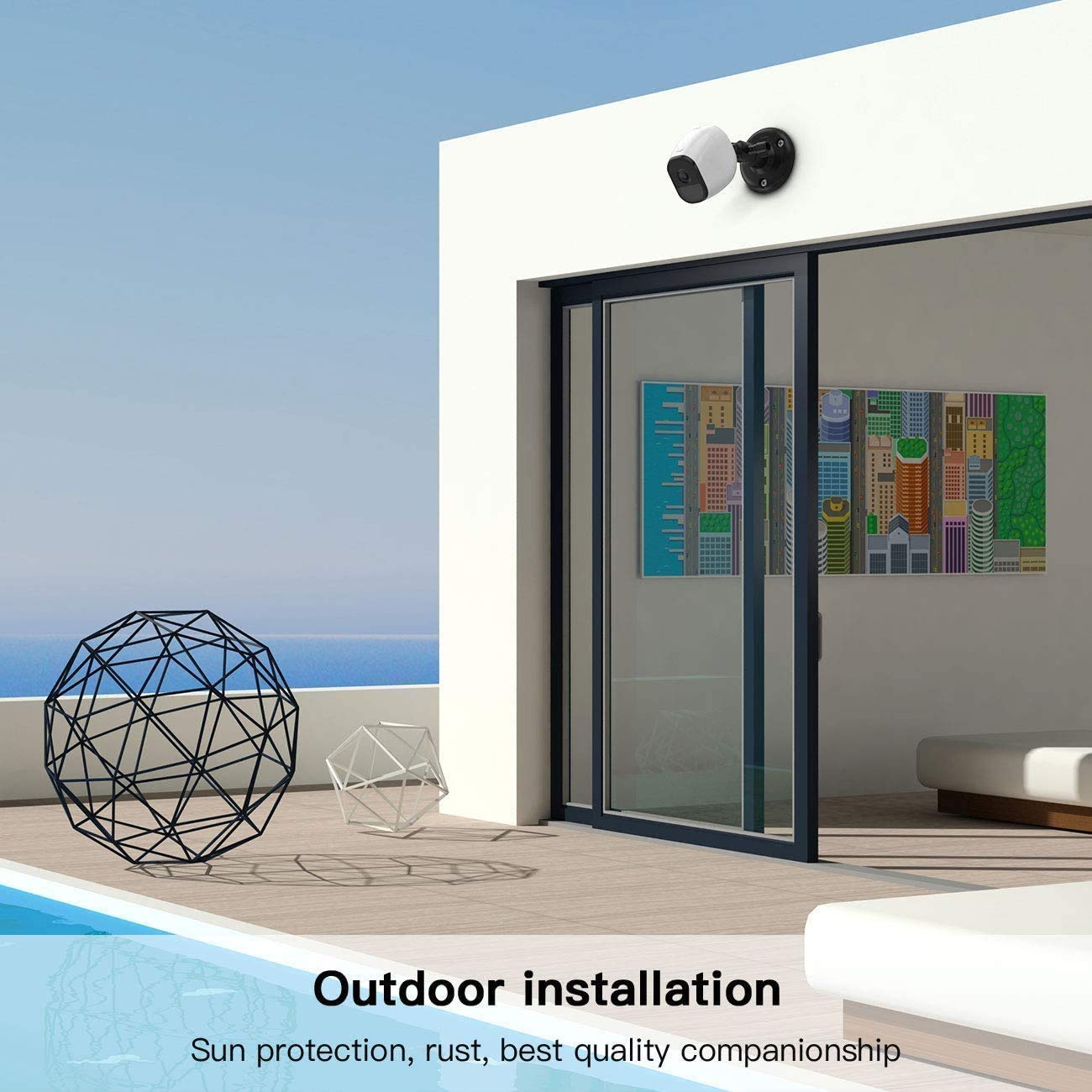 Koroao ?Upgraded Version? Indoor/Outdoor Security Wall Mount For All Arlo Camera, Arlo Ultra, Arlo Essential, Wyze Cam Pan, Eufycam 2   More Stable And Flexible Arlo Accessories(3 Pack,Black)