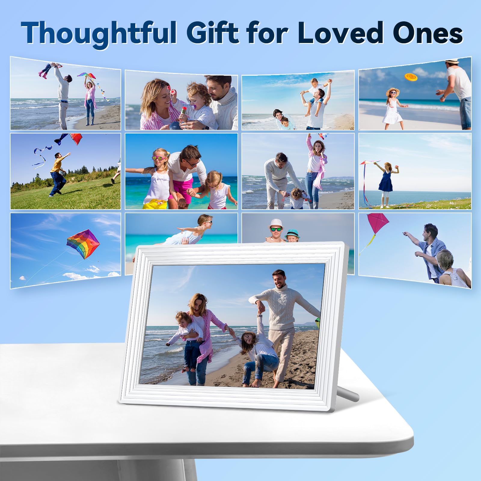 Frameo 5G Wifi Digital Photo Frame, 10.1'' Digital Picture Frame With Auto Rotate, 1280X800 Ips Touch Screen, Easy Setup To Shar