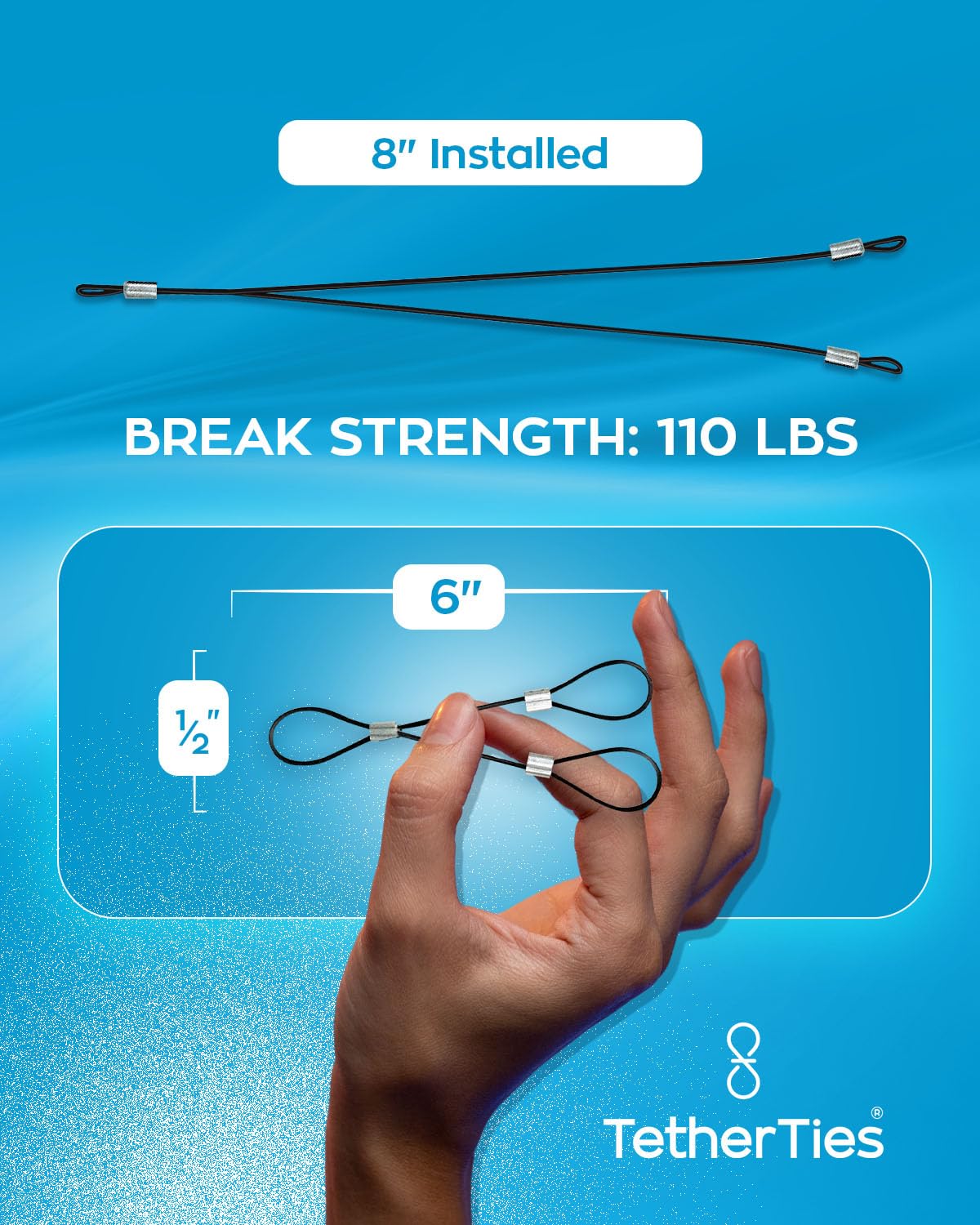 Tetherties Multi-Adapter Cable Tethers Kit - Nylon Coated Stainless Steel Wire Tether Cable - Easy Installation - Secure Remote