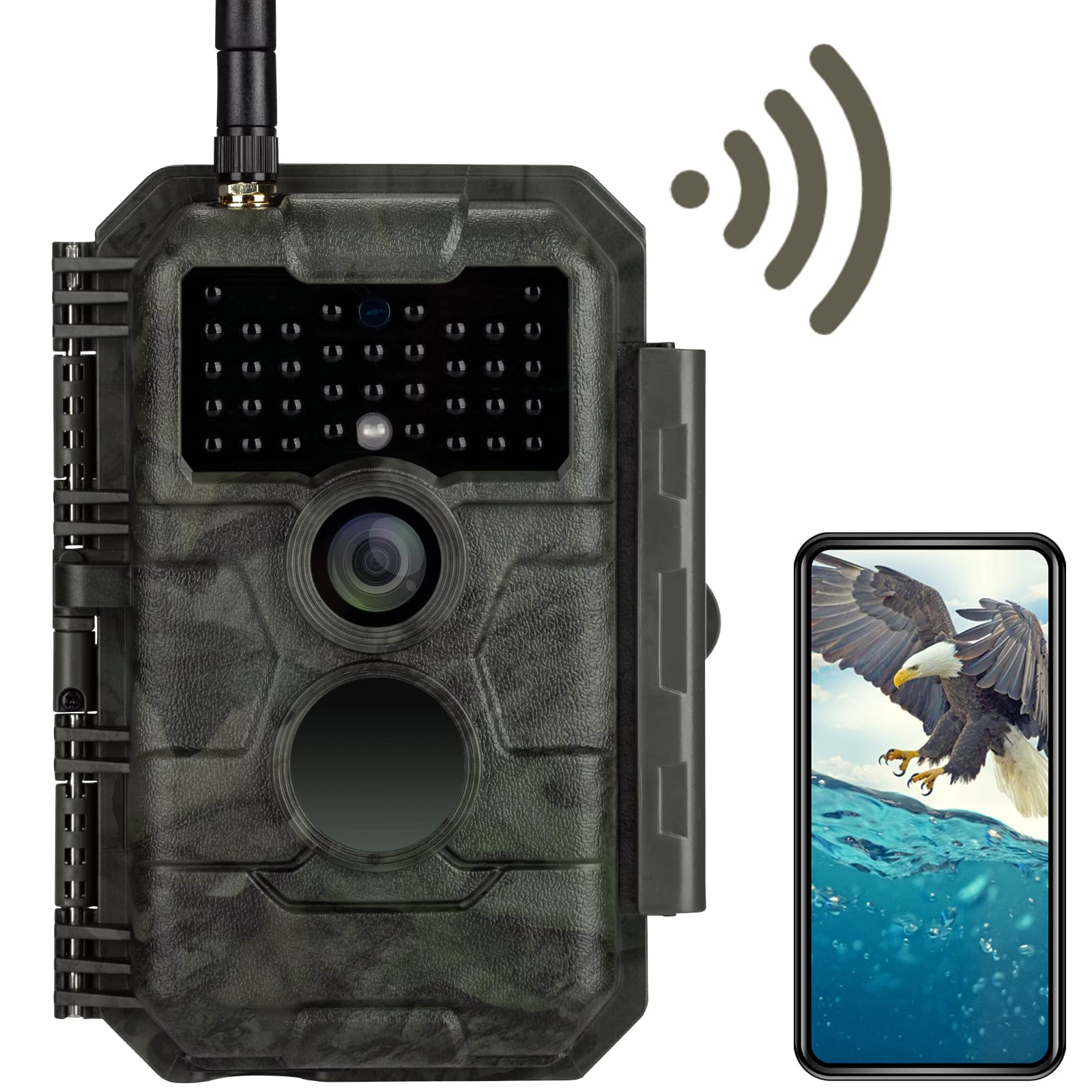 GardePro E6 Trail Camera WiFi 48MP 1296P Game Camera with No Glow Night Vision Motion Activated Waterproof for Wildlife Deer Sco