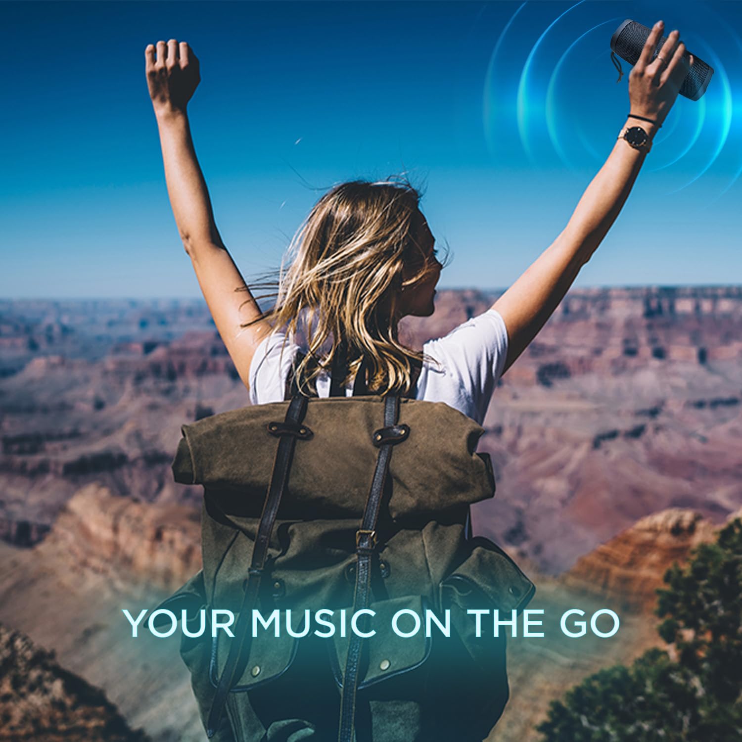 Oontz Cylinder Portable Bluetooth Speaker 5.0   Ipx7 Waterproof, 14W Enhanced Sound, 20 Hr Battery, 100Ft Wireless Range, Deep Bass And Clear Audio, Durable Shower Speaker For Pool Or Beach (Black)