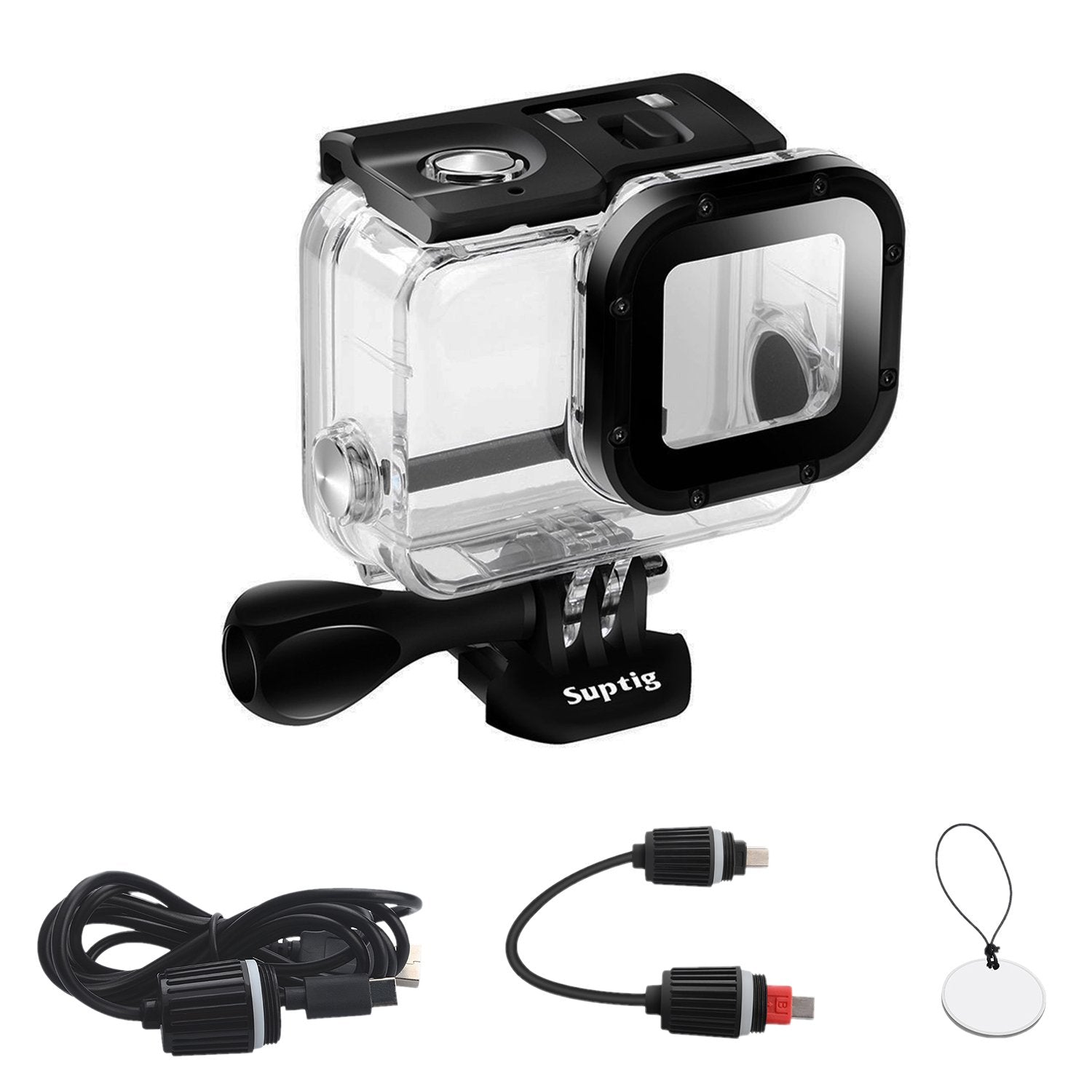 Suptig Replacement Waterproof Case Protective Housing Compatible for GoPro Hero 7 Black Hero 5 Gopro Hero 6 for Underwater Charg