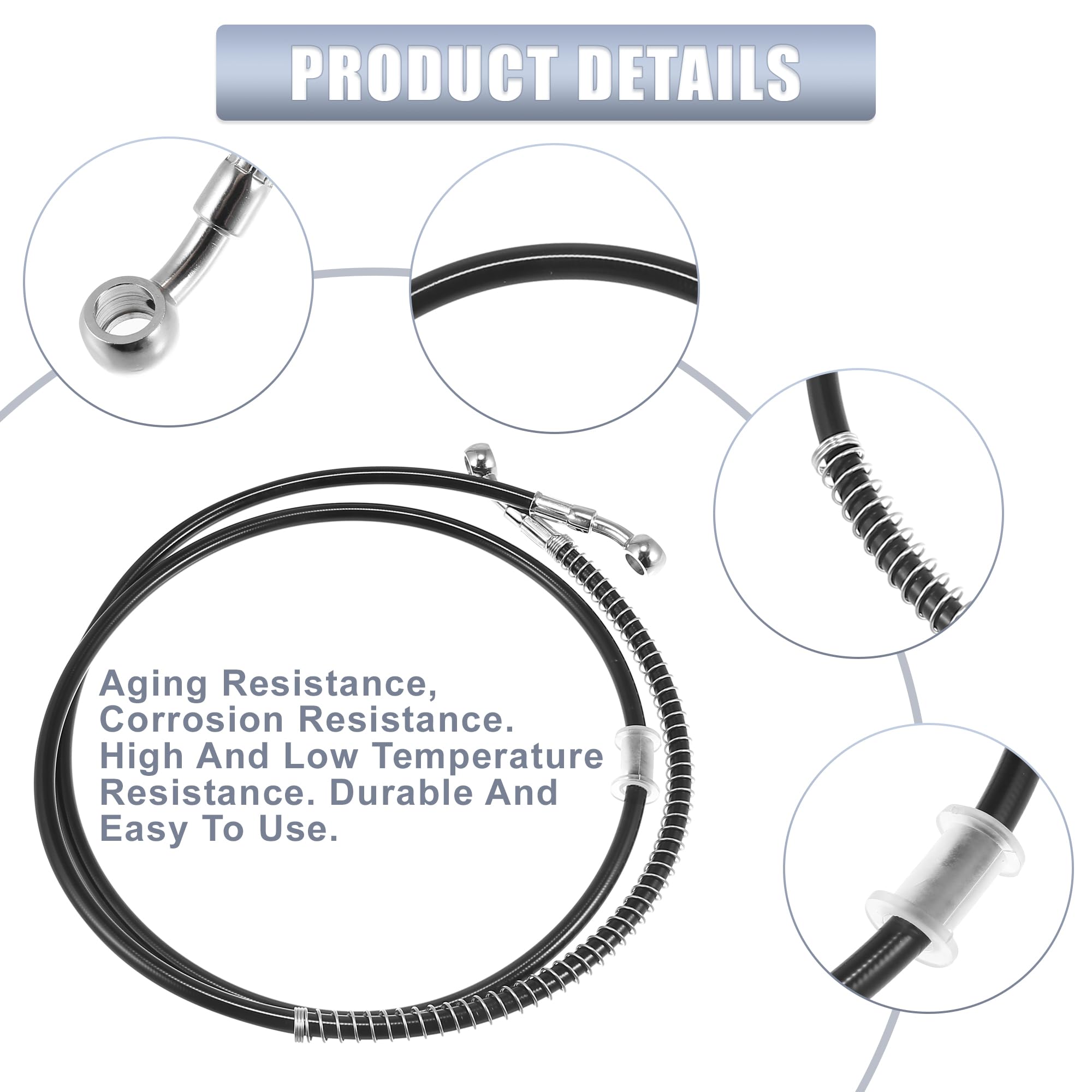 Motoforti 55.12 Length 10Mm Id Motorcycle Hydraulic Brake Line Oil Hose Pipe Stainless Steel Braided Cable For Atv Motocross Spo