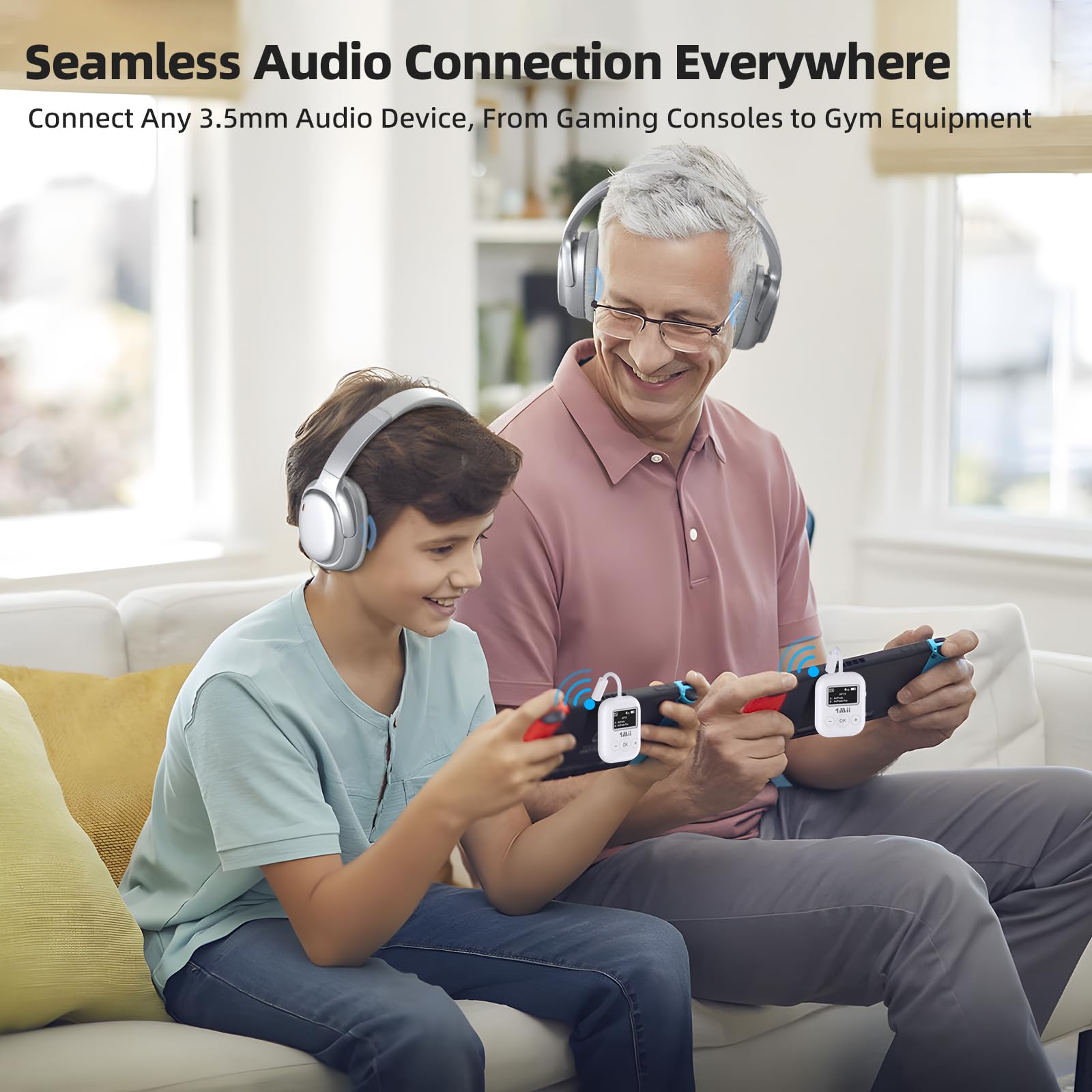 1Mii Airplane Bluetooth 5.3 Transmitter For All Headphones   Bluetooth Adapter For Tv   Dual Connection   Aptx Low Latency   Fly