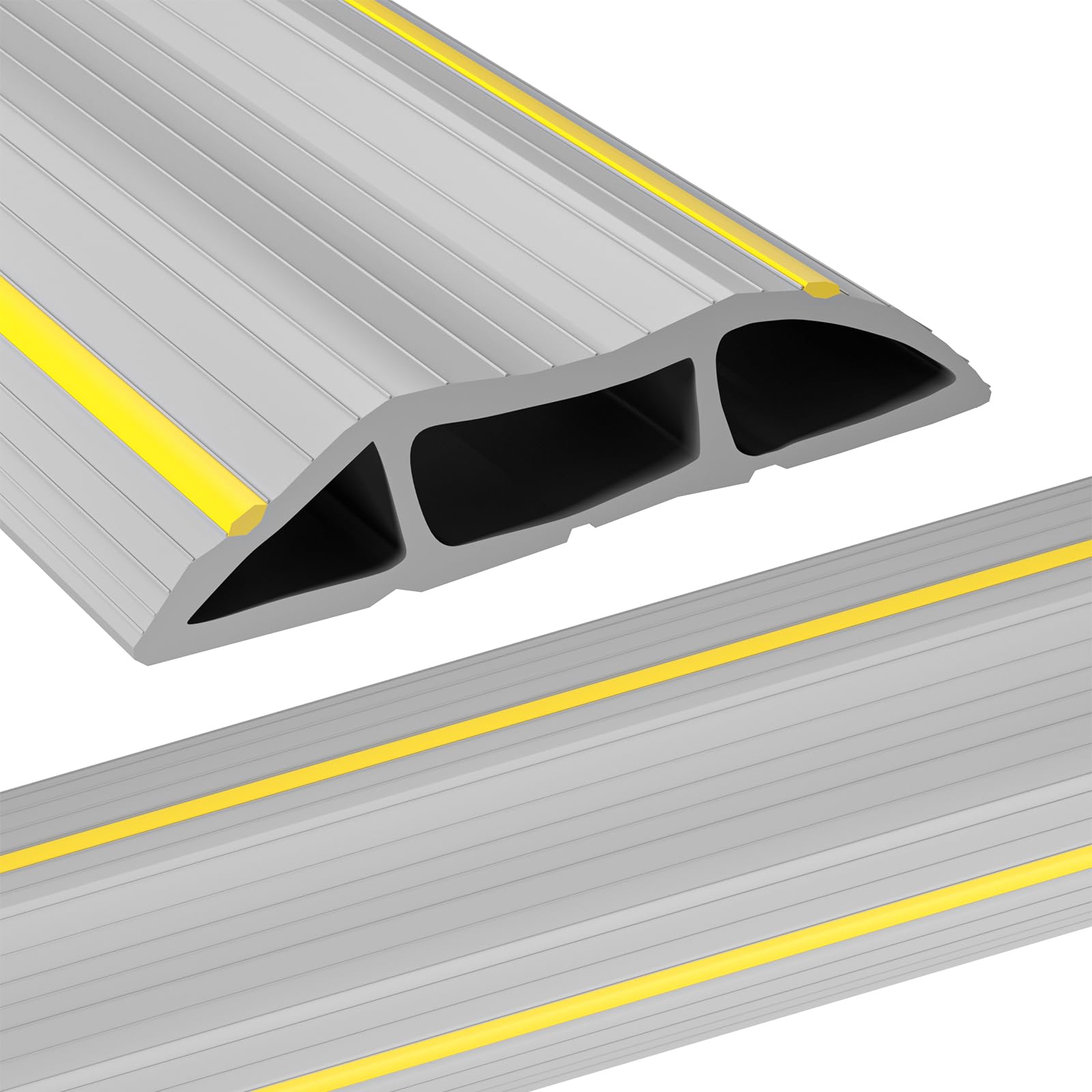 Agptek Heavy Duty Floor Cable Cover Cable Protector, 6.5 Ft Floor Cord Protector 3 Channels Floor Cord Cover (Mid Channel 0.93''