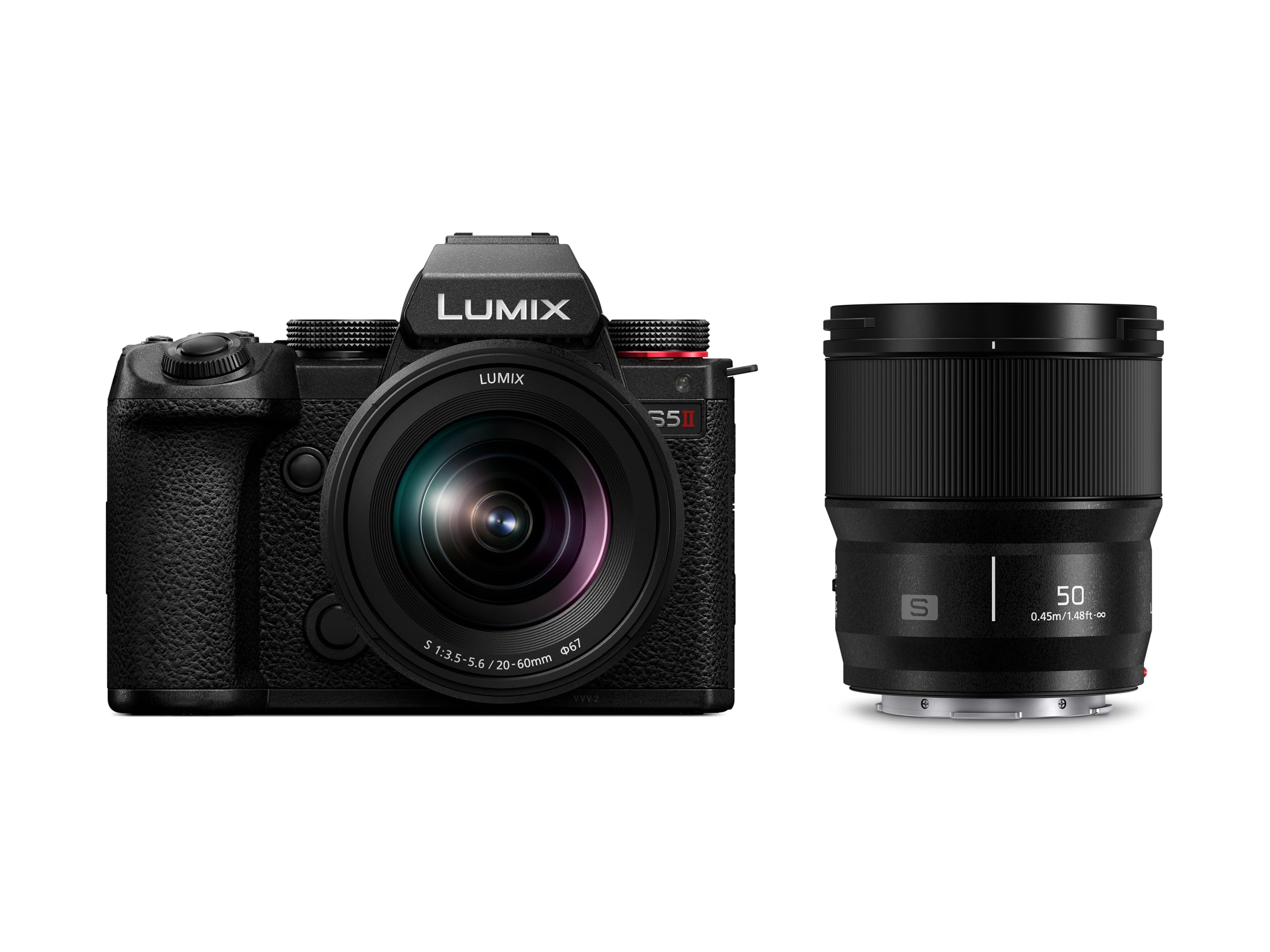 Panasonic LUMIX S5II Mirrorless Camera, 24.2MP Full Frame, Phase Hybrid AF, Active I.S. Technology, Unlimited Recording, 20-60mm