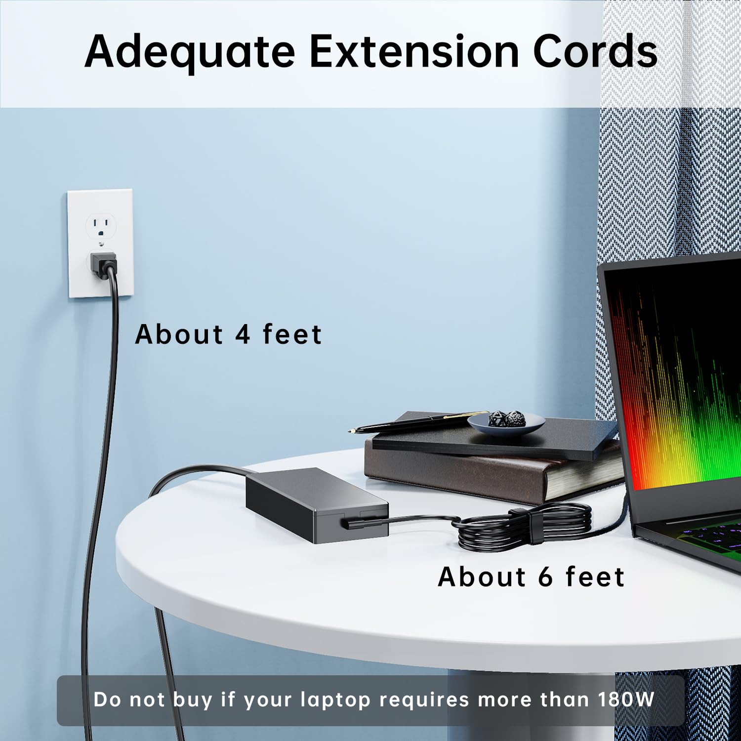 DONGERDI 180W Charger for Asus ROG Zephyrus G14 G15, TUF Gaming F15 F17, AC Adapter 20V 9A, Black