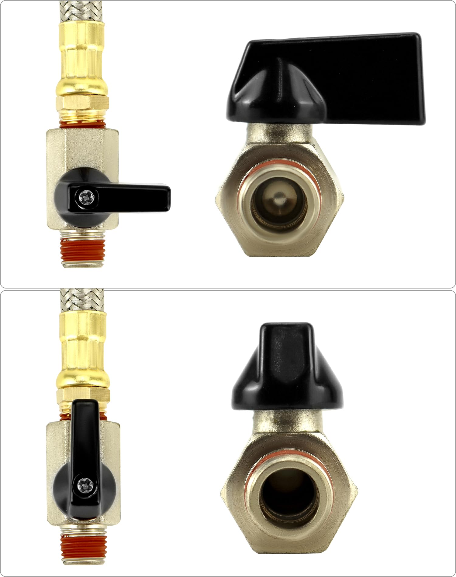 Qwork 2 Pack Extended Tank Drain Valve Assembly Kit For Air Compressor, Including 10 Inches Air Compressor Tank Drain Hose 1/4 I