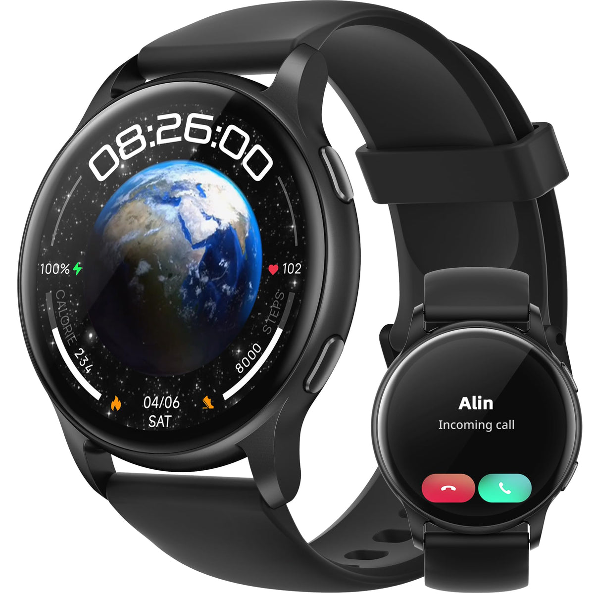 Parsonver Smart Watch For Men Women(Answer/Make Calls), 5Atm Waterproof Swimming Monitor, 44Mm Hd Screen Fitness Tracker 100+ Sp