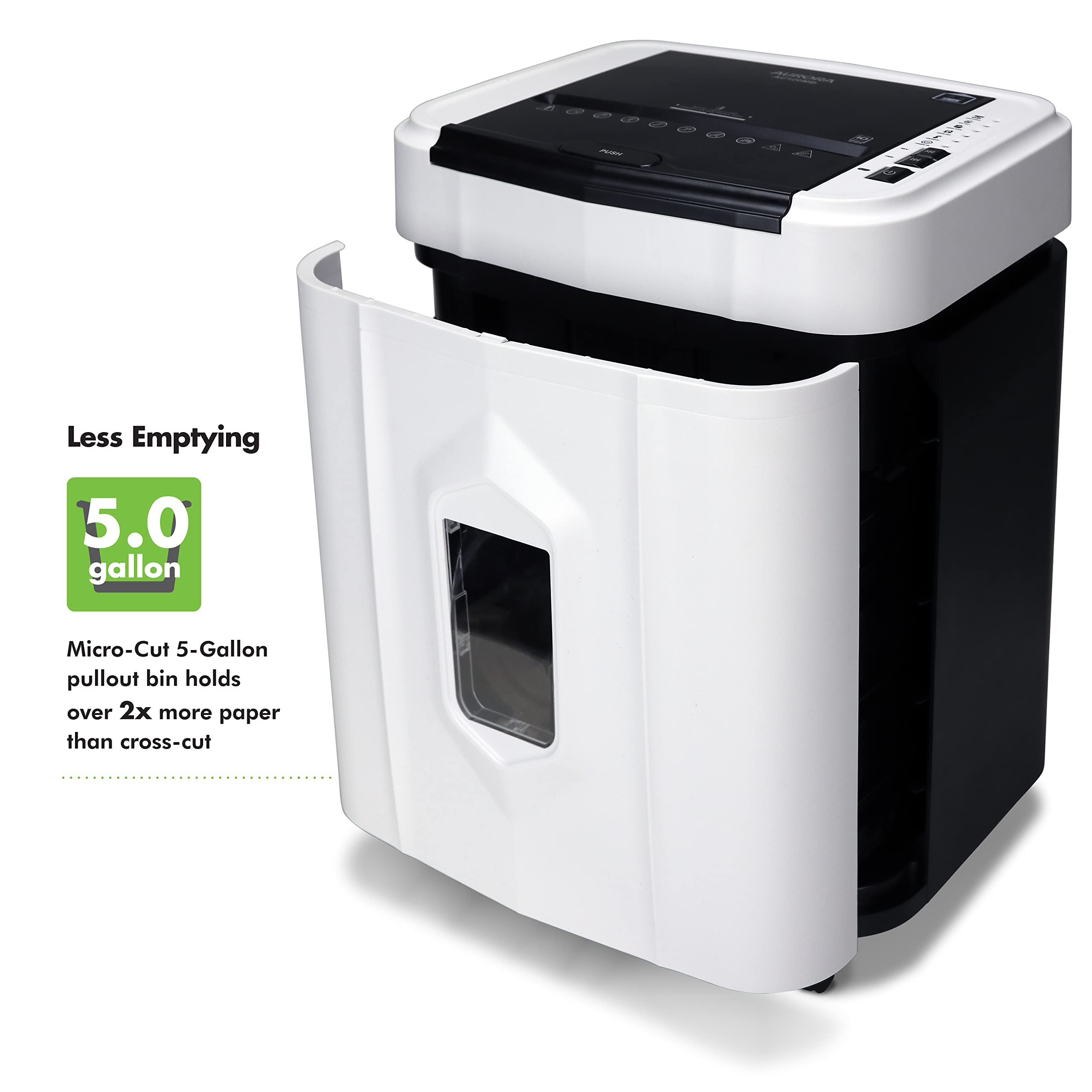 Aurora Au120Mb 120 Sheet Auto Feed High Security Micro Cut Paper Shredder / 30 Minutes (White/Black)