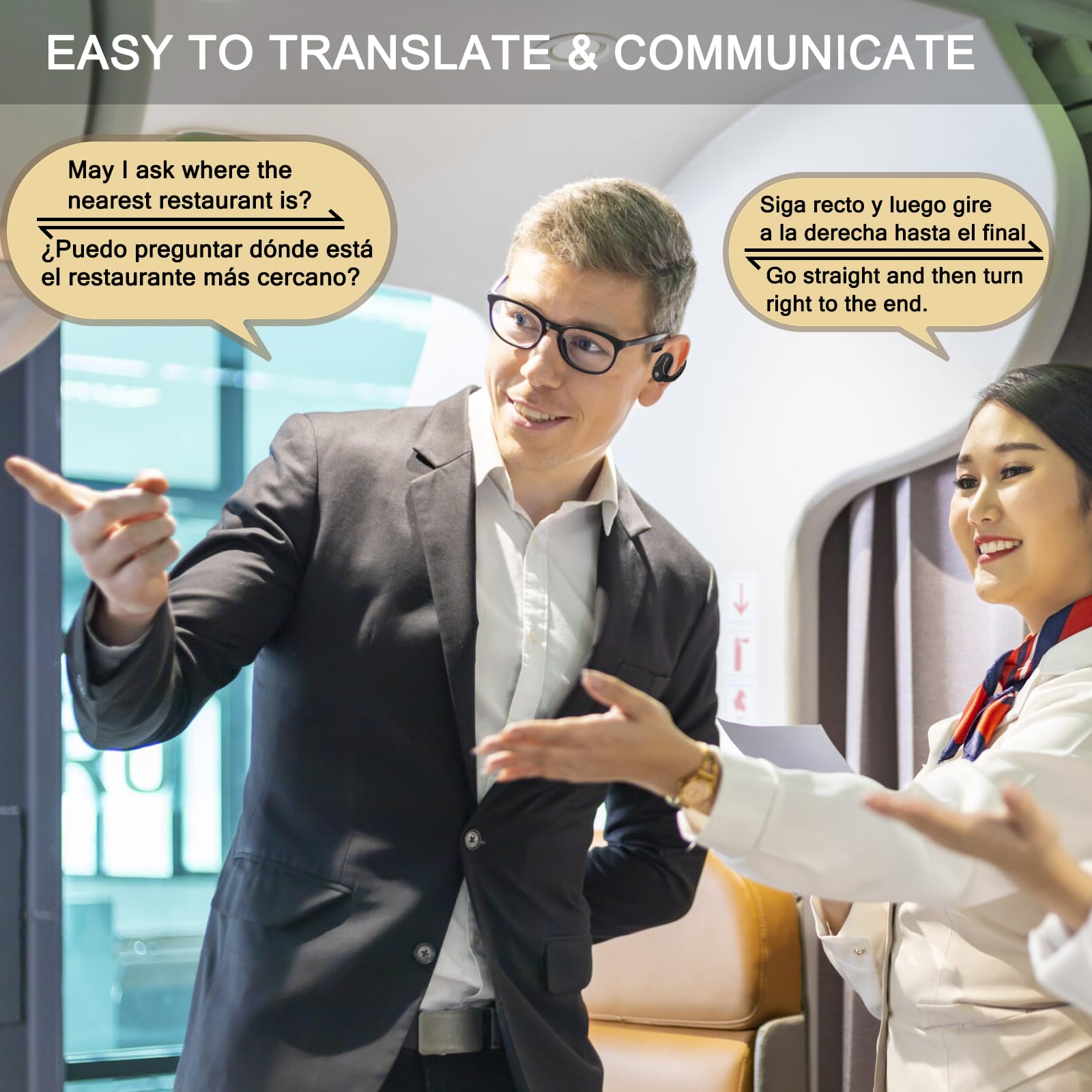 Language Translator Earbuds, 3-In-1 Ai Translation Earbuds Real Time Supports 144 Languages Translate Headphones Two Way Online