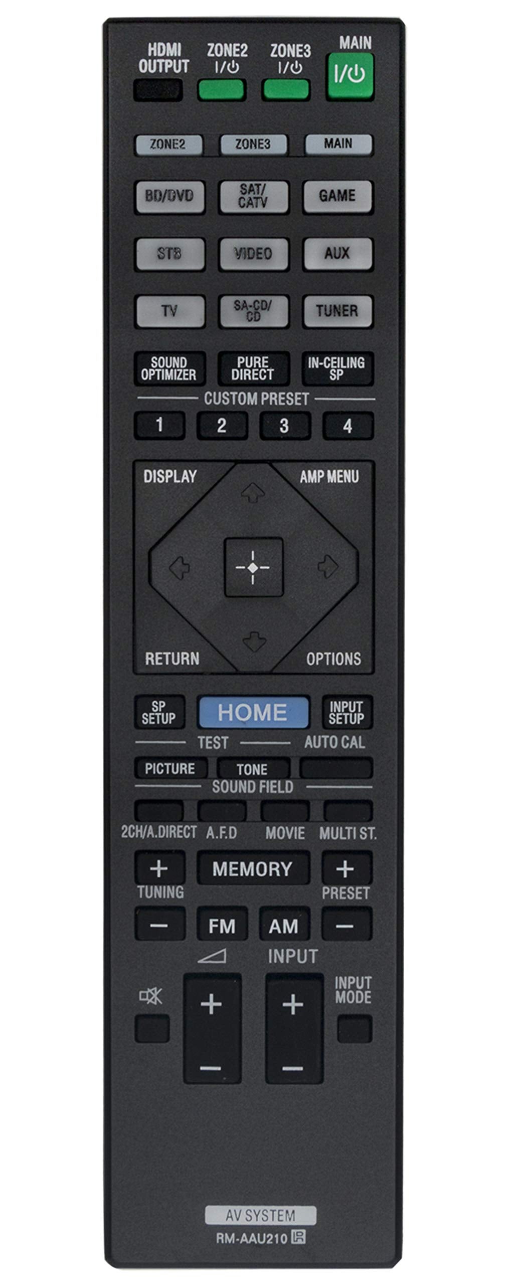 RM-AAU210 Replaced Remote fit for Sony AV Receiver STR-ZA3000ES STR-ZA2000ES STR-ZA1000ES