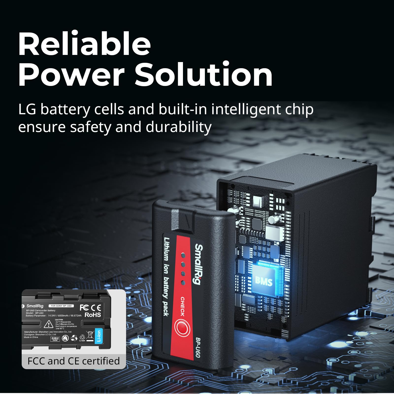 Smallrig Bp-U60 Battery, 99Wh / 6800Mah Replacement Bp-U60 Battery For Sony Fx6, Fx9, Fs5, Fs7, Fs5M2, Fs7M2, X280, Z280 Camcord