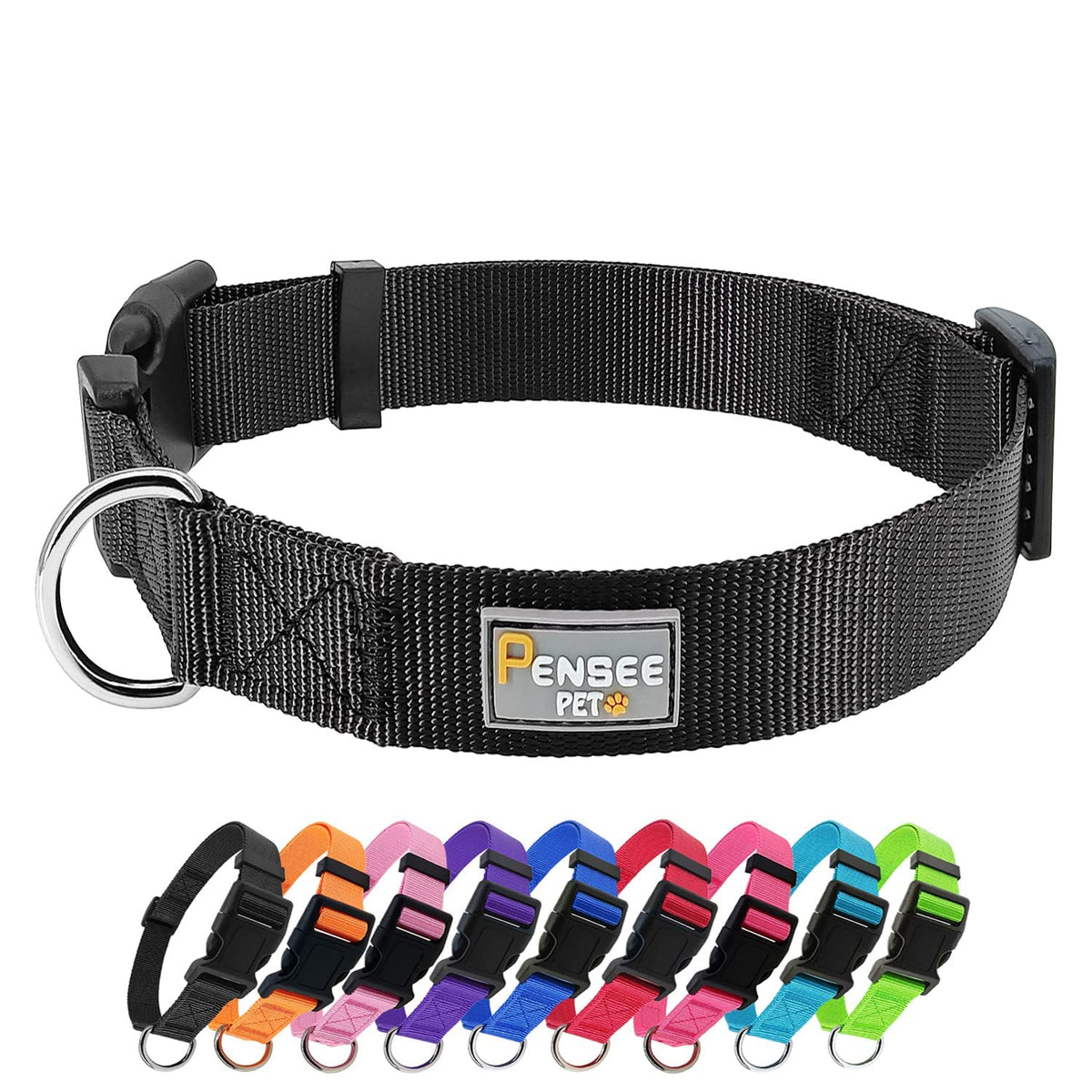 Black Dog Collar For Small Medium Large Dogs