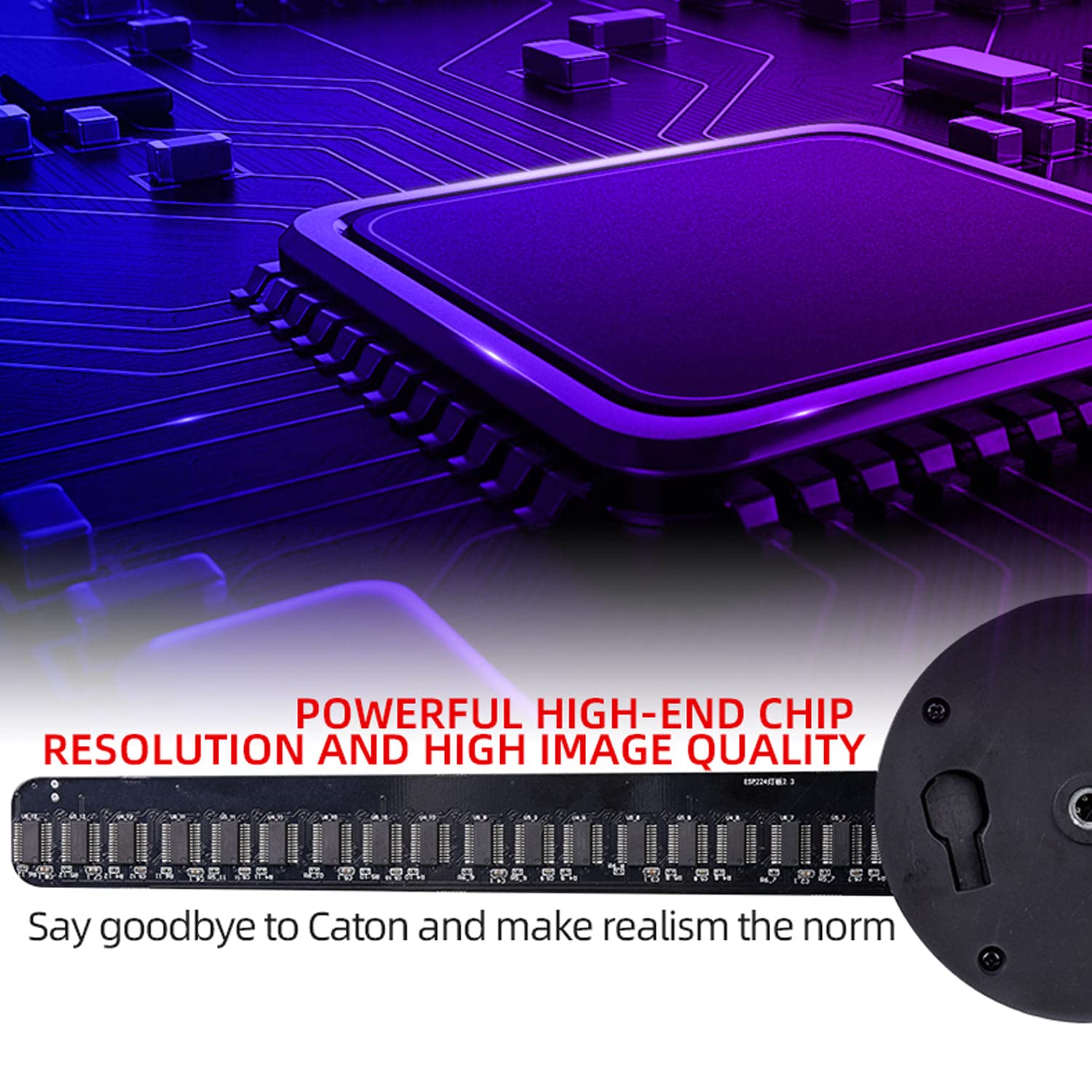 Cacacol 3D Circle App Hologram Advertising Fan 224 Lights 16.5' Wi Fi Holographic Led Fan Creative Advertising Design Store Sign