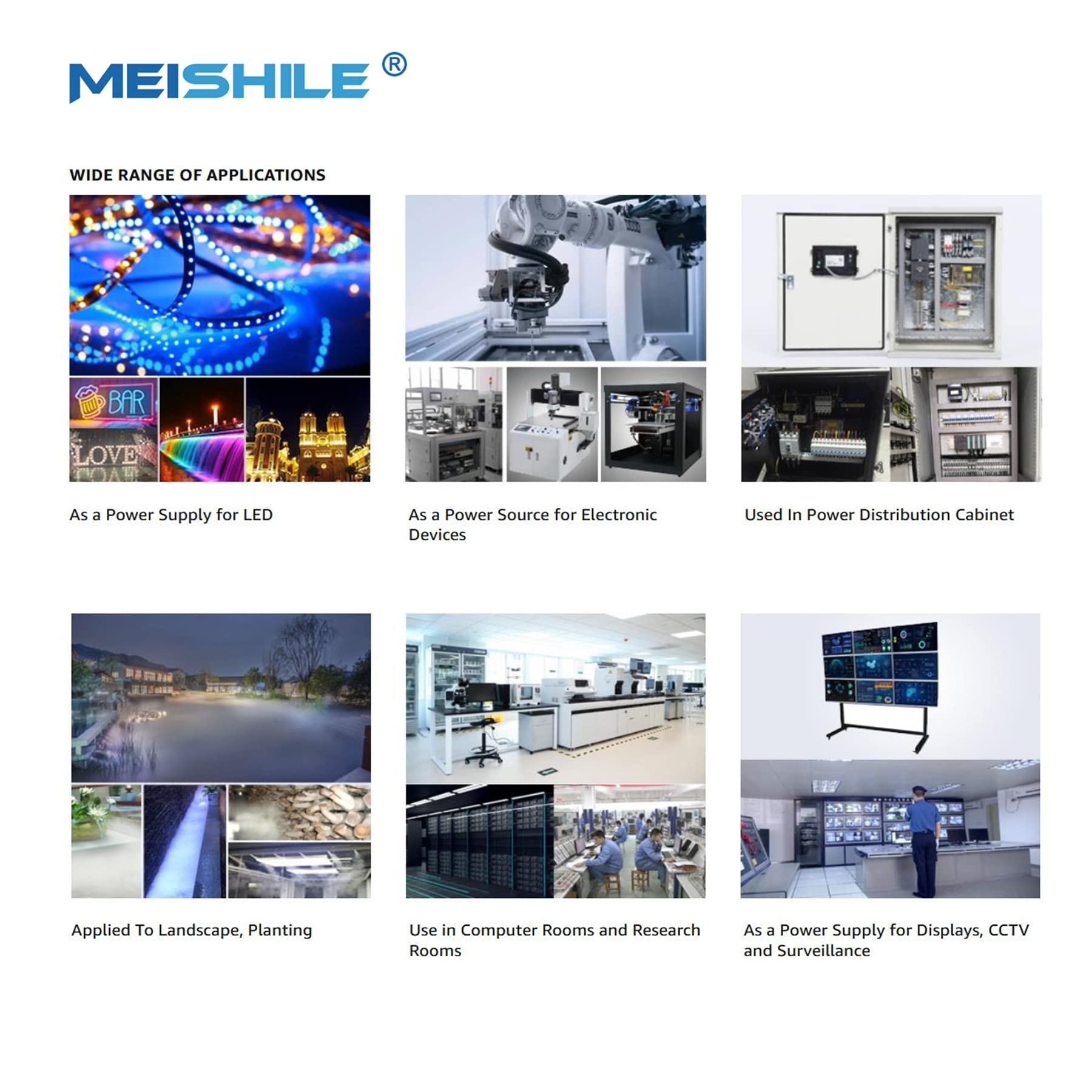 Meishile 12V 50A 600W Dc Switching Power Supply Adapter Psu Ac To Dc Industrial Transformer Converter For Led Drive Light Lamp M