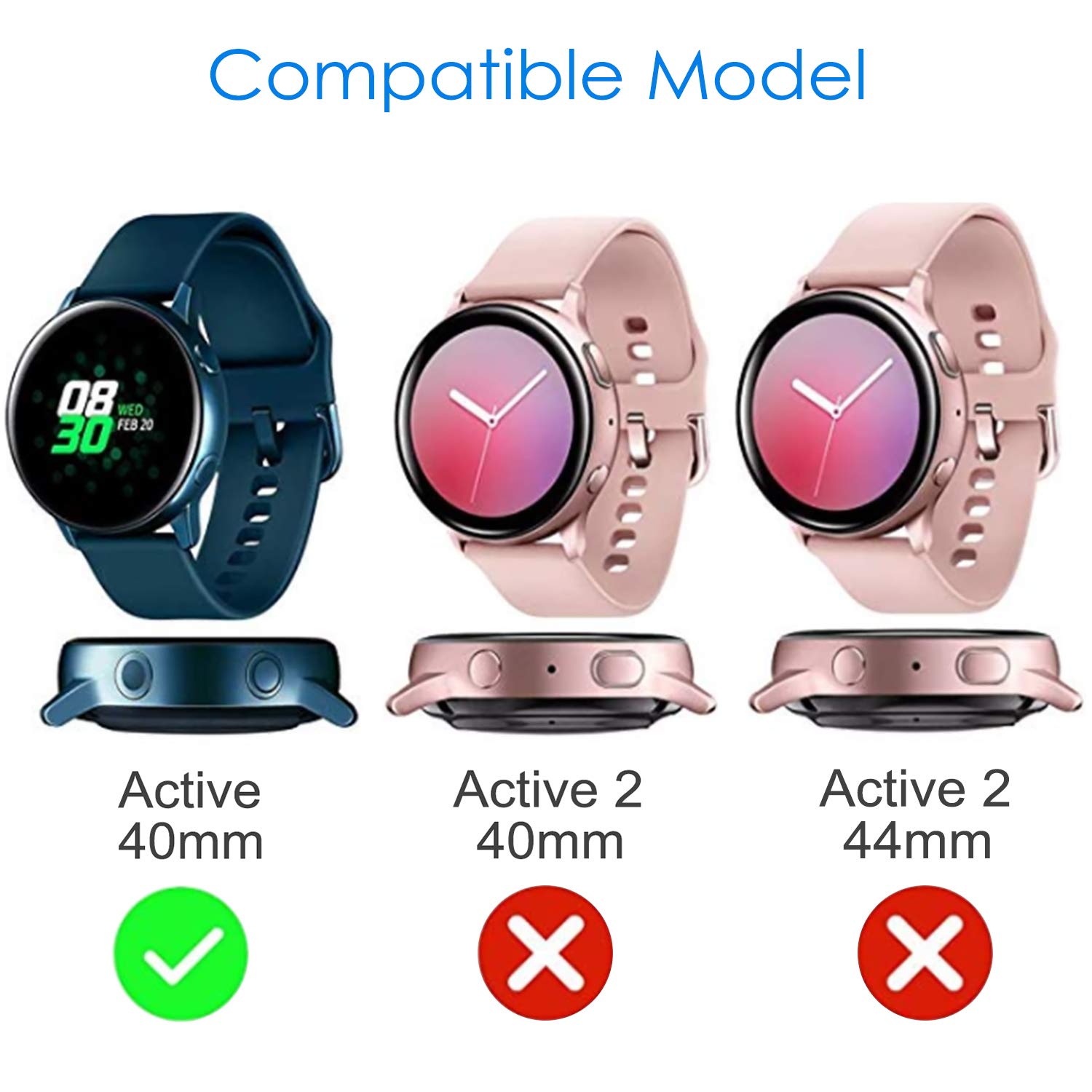 3 Pack   Fintie Case Compatible With Samsung Galaxy Watch Active 40Mm (Not Fit For Active 2), Premium Soft Tpu Screen Protector