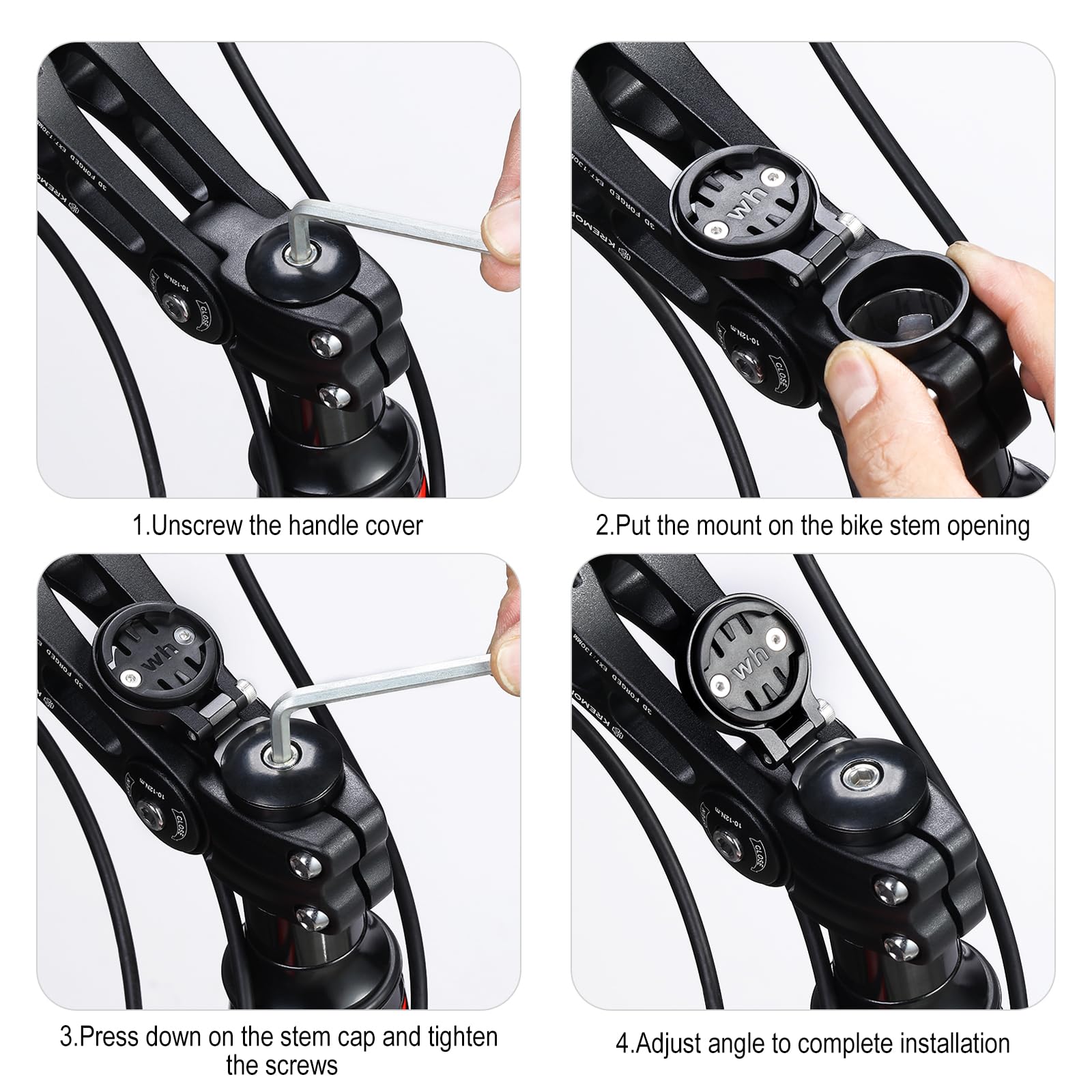 Kremorv Bike Stem Mount Adjustable Bicycle Computer Mount For Wahoo Elemnt Wahoo Elemnt Bolt Wahoo Elemnt Mini, Black